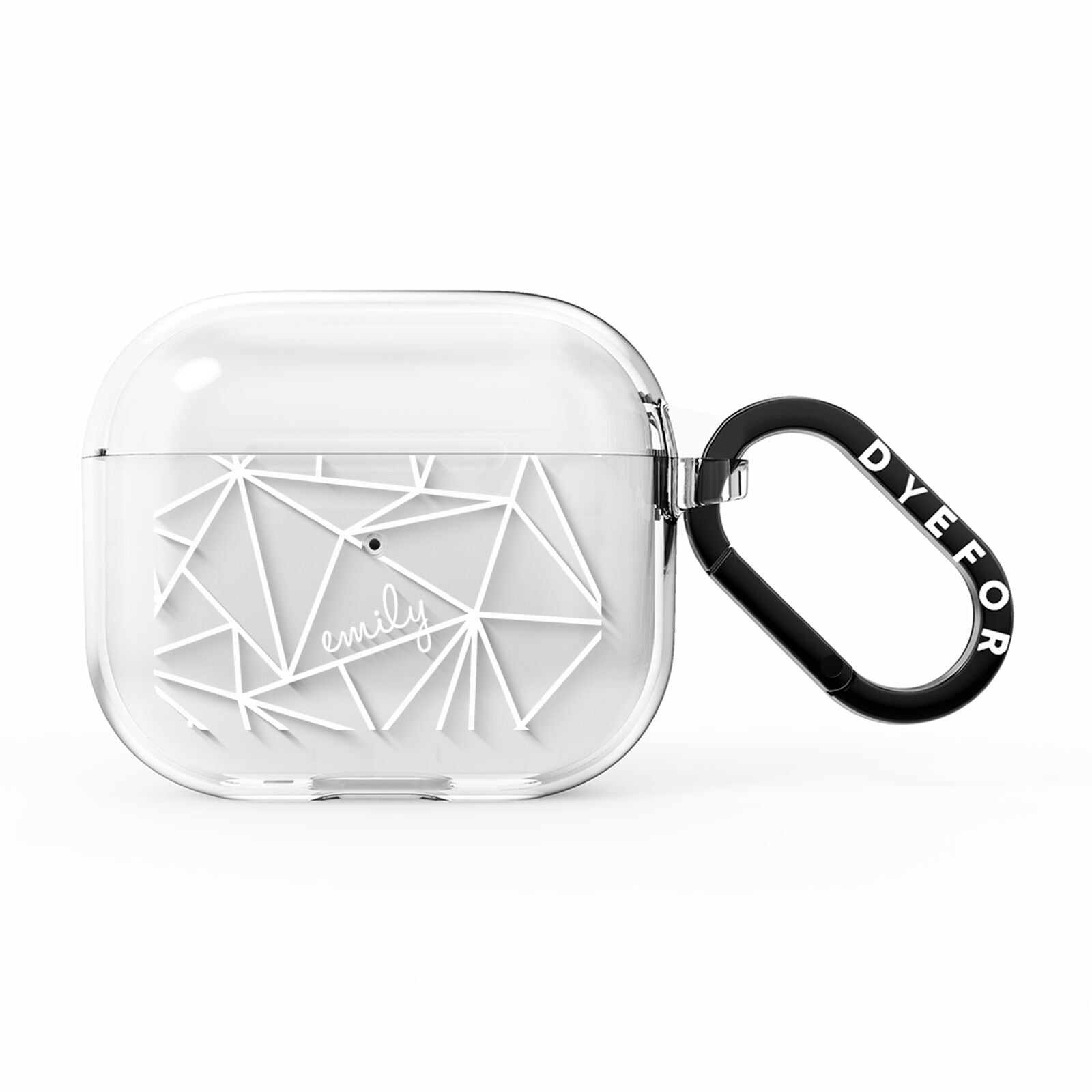 Personalised Clear Outlines Name White AirPods Clear Case 3rd Gen