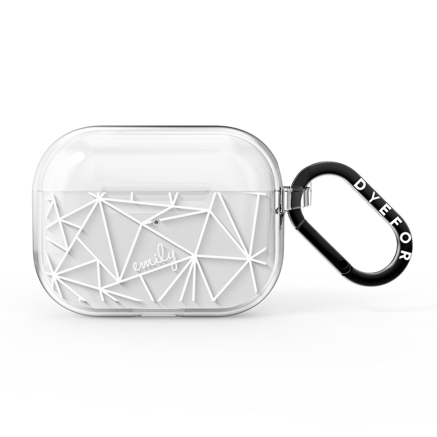 Personalised Clear Outlines Name White AirPods Pro Clear Case