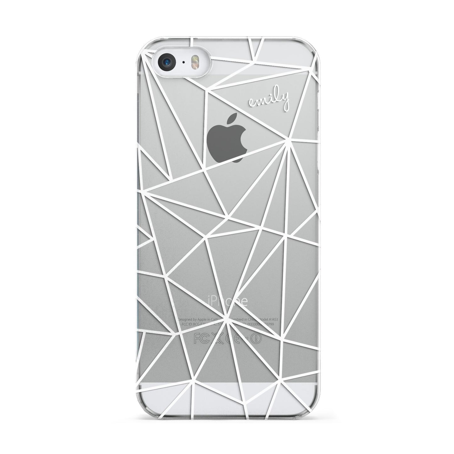 Personalised Clear Outlines Name White Apple iPhone 5 Case