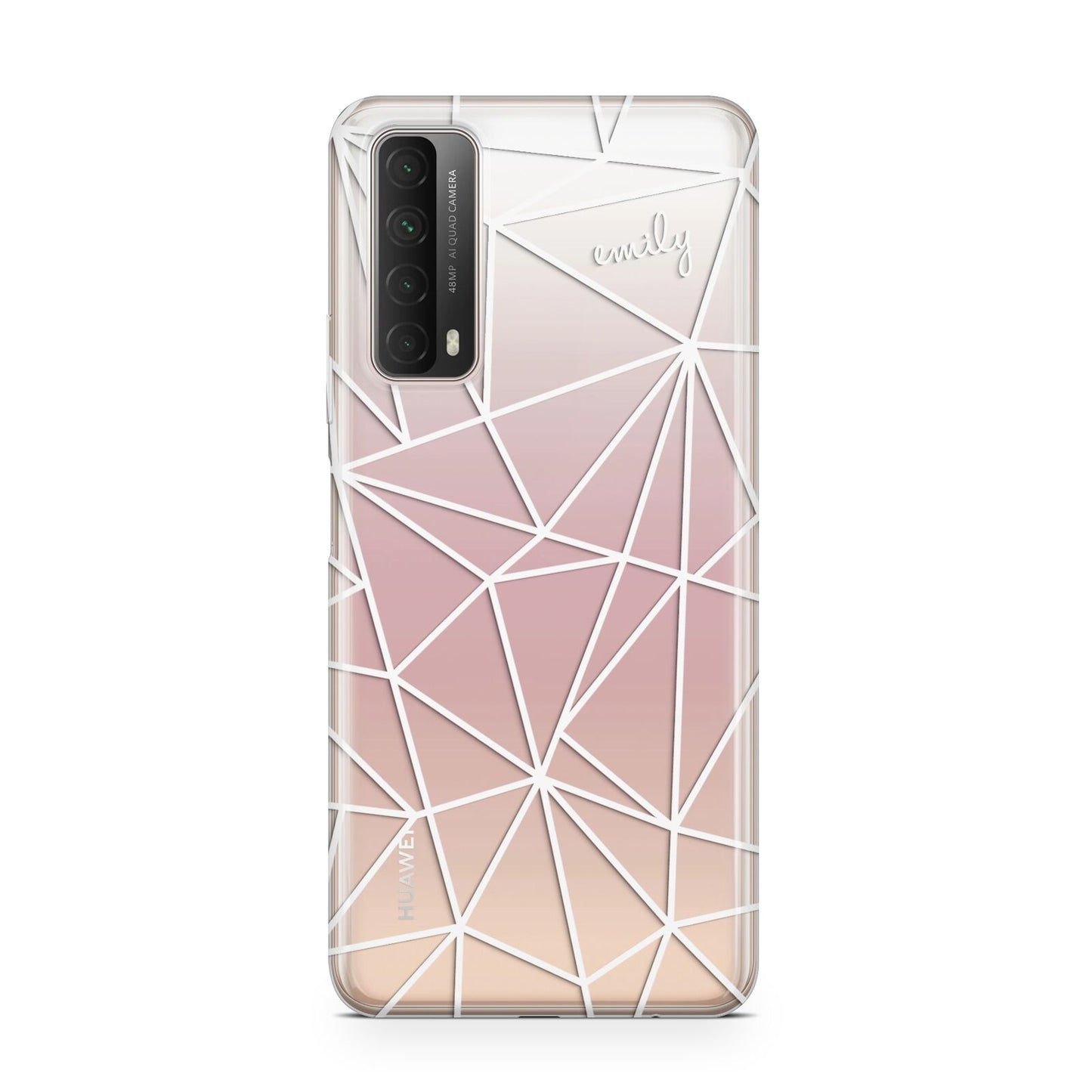 Personalised Clear Outlines Name White Huawei P Smart 2021