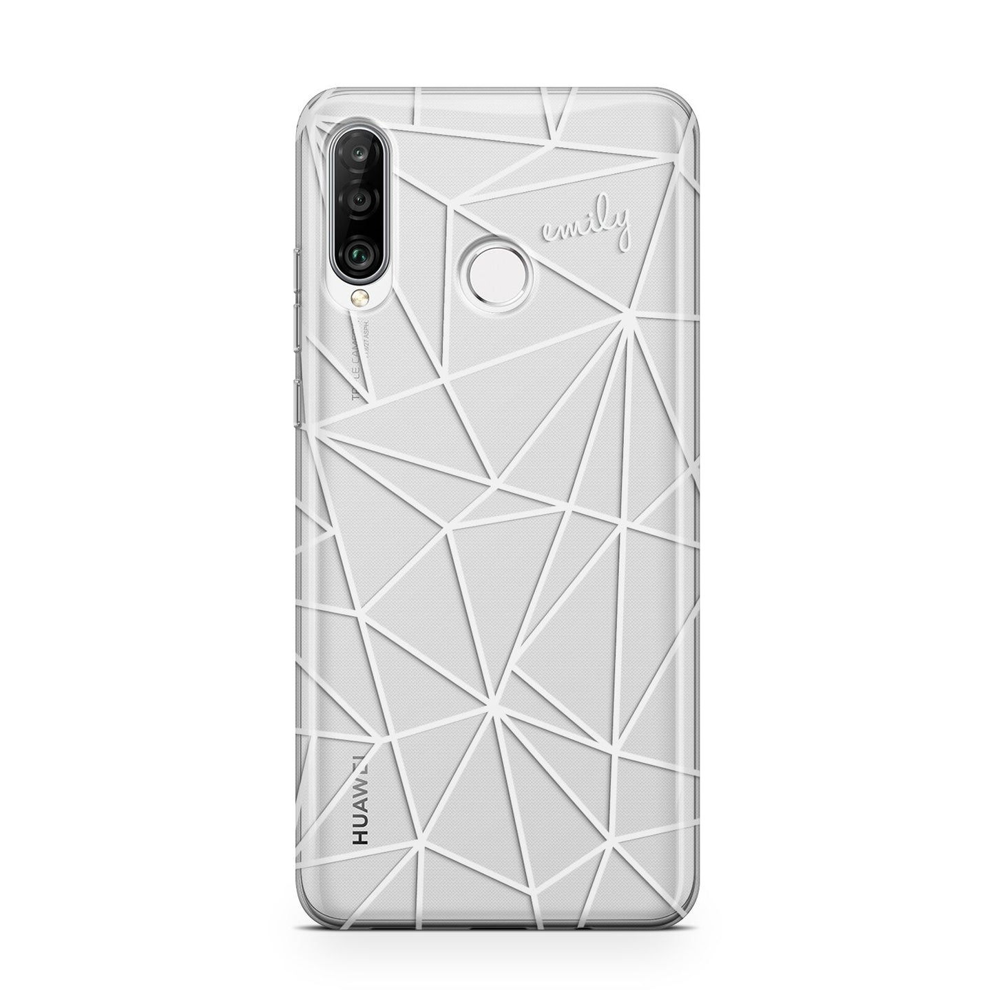 Personalised Clear Outlines Name White Huawei P30 Lite Phone Case