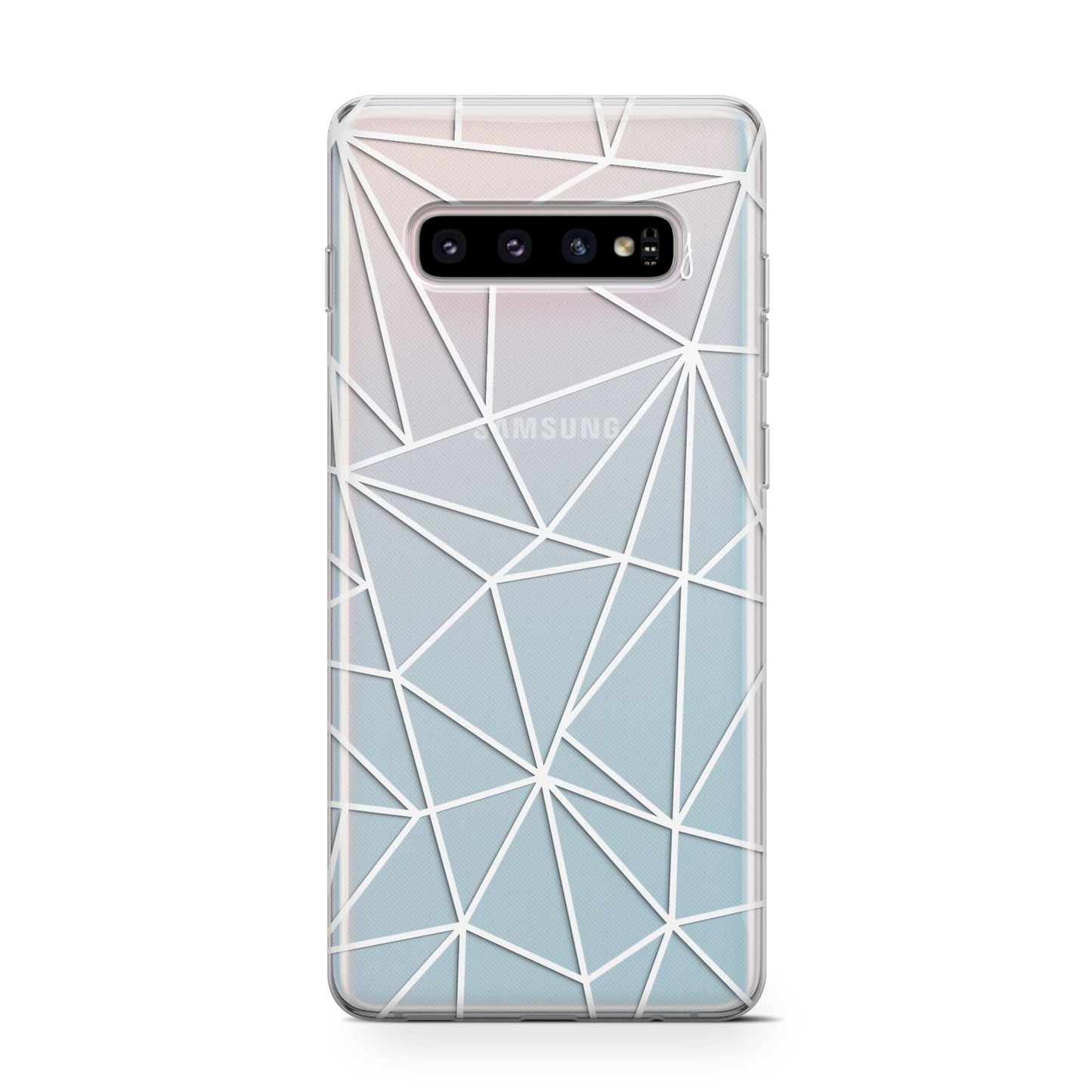 Personalised Clear Outlines Name White Samsung Galaxy S10 Case