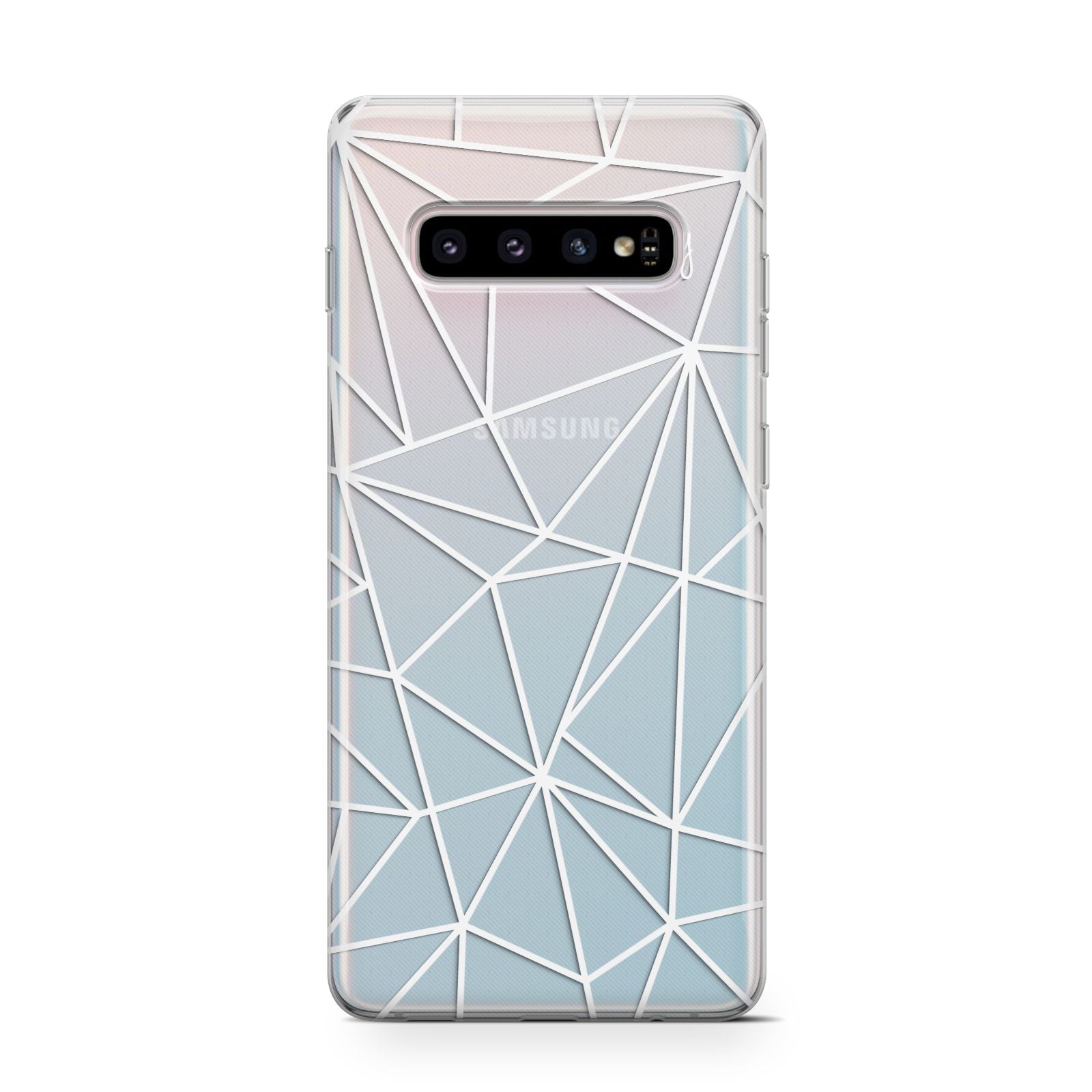 Personalised Clear Outlines Name White Samsung Galaxy S10 Case