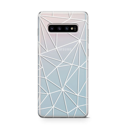 Personalised Clear Outlines Name White Samsung Galaxy S10 Case