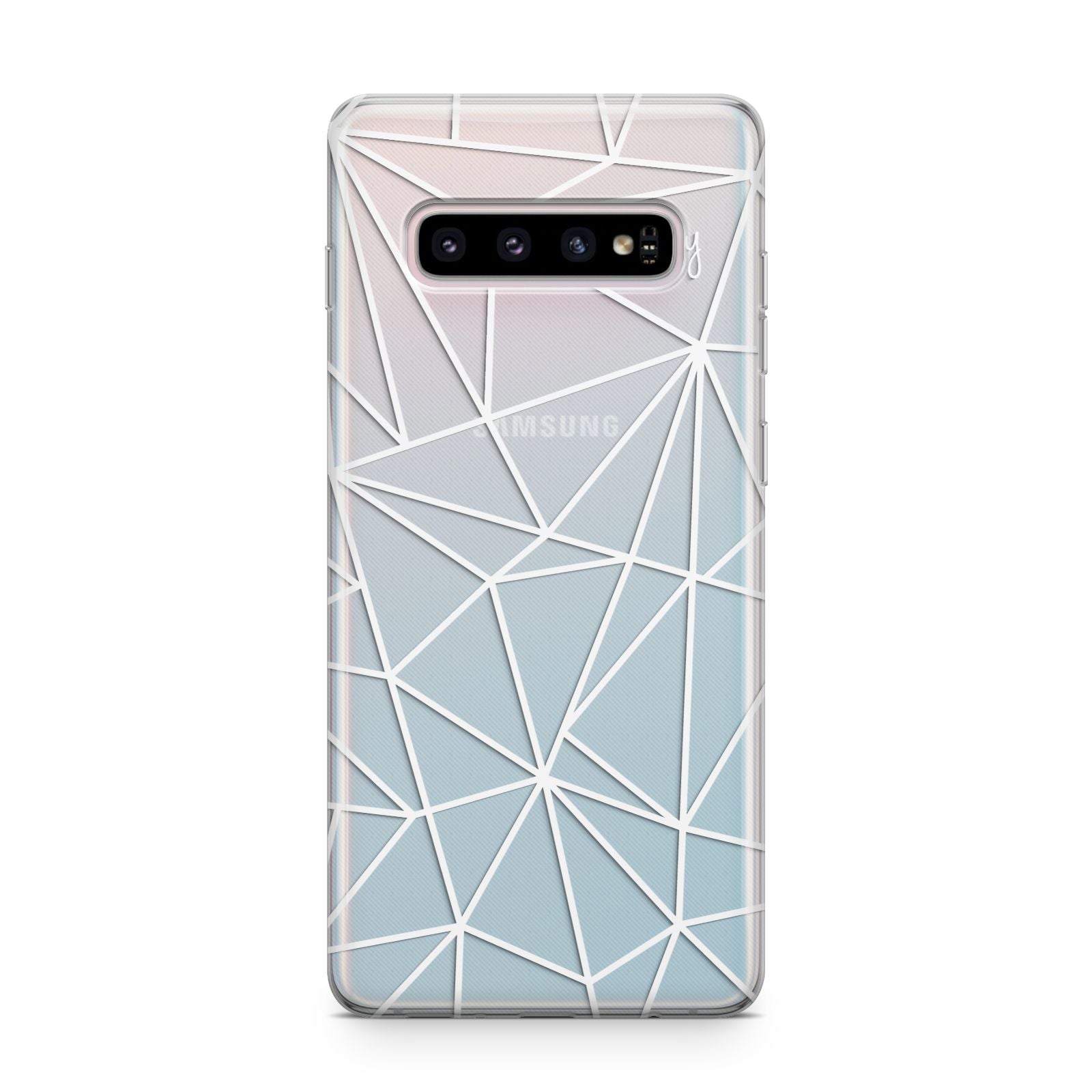 Personalised Clear Outlines Name White Samsung Galaxy S10 Plus Case