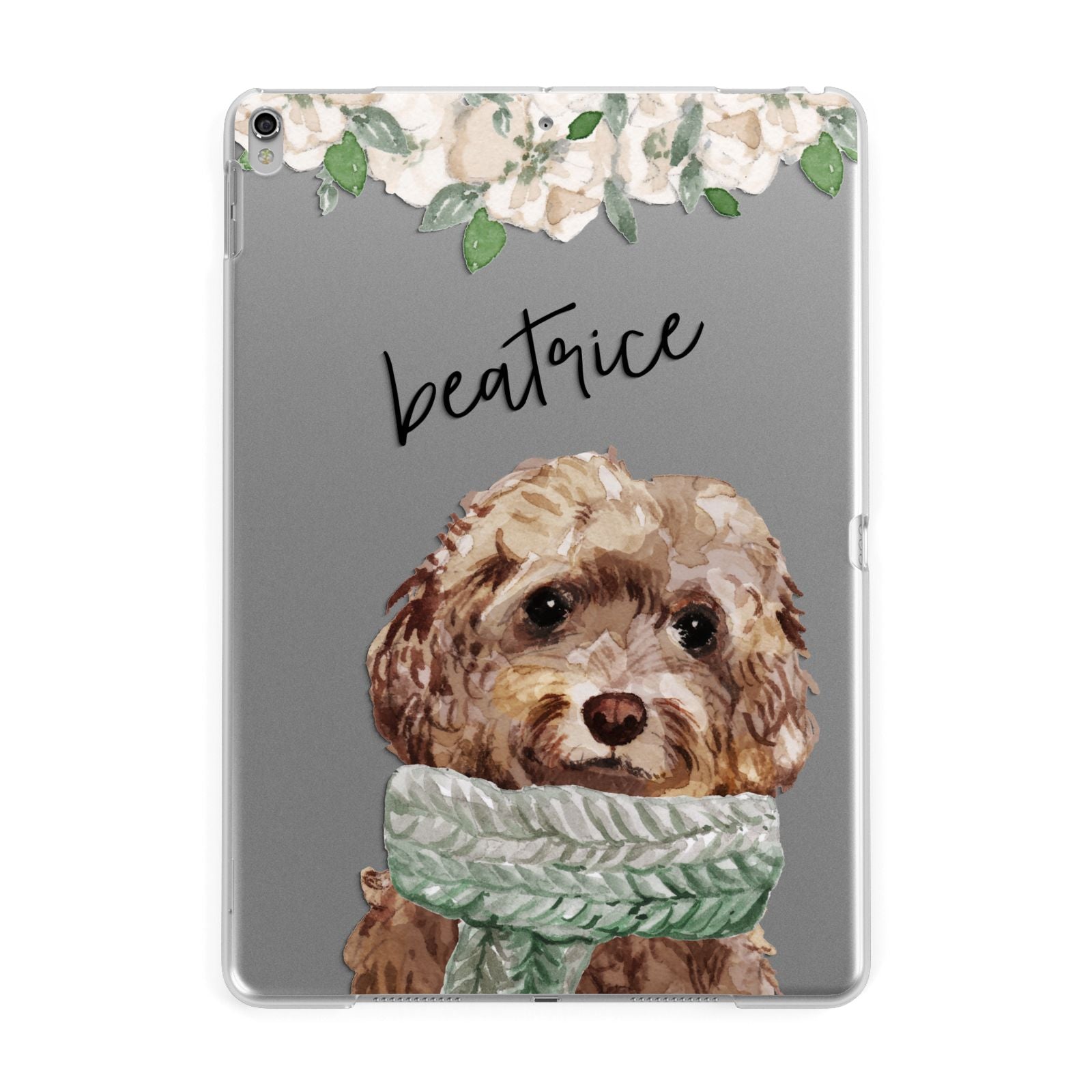 Personalised Cockapoo Dog Apple iPad Silver Case