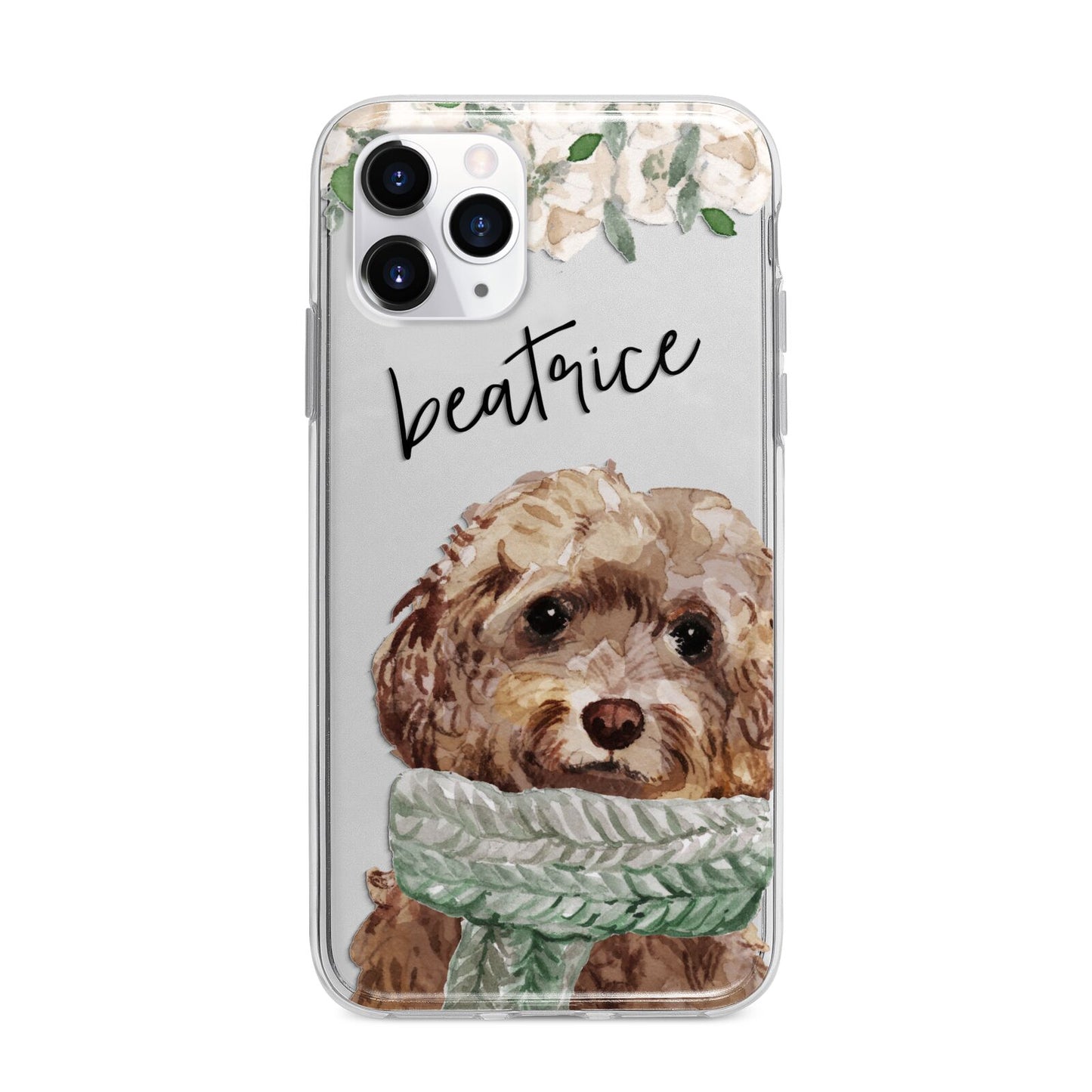 Personalised Cockapoo Dog Apple iPhone 11 Pro in Silver with Bumper Case