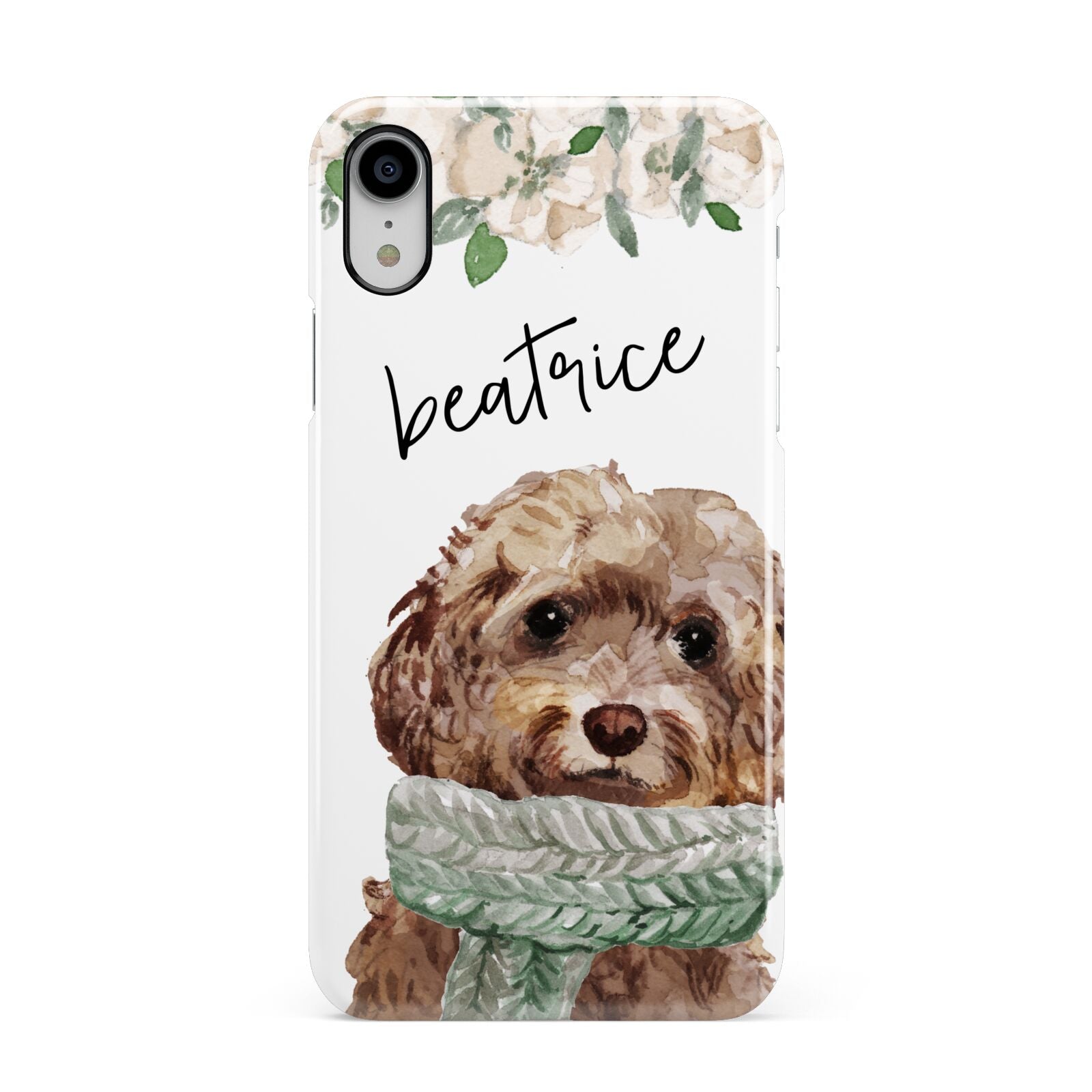 Personalised Cockapoo Dog Apple iPhone XR White 3D Snap Case
