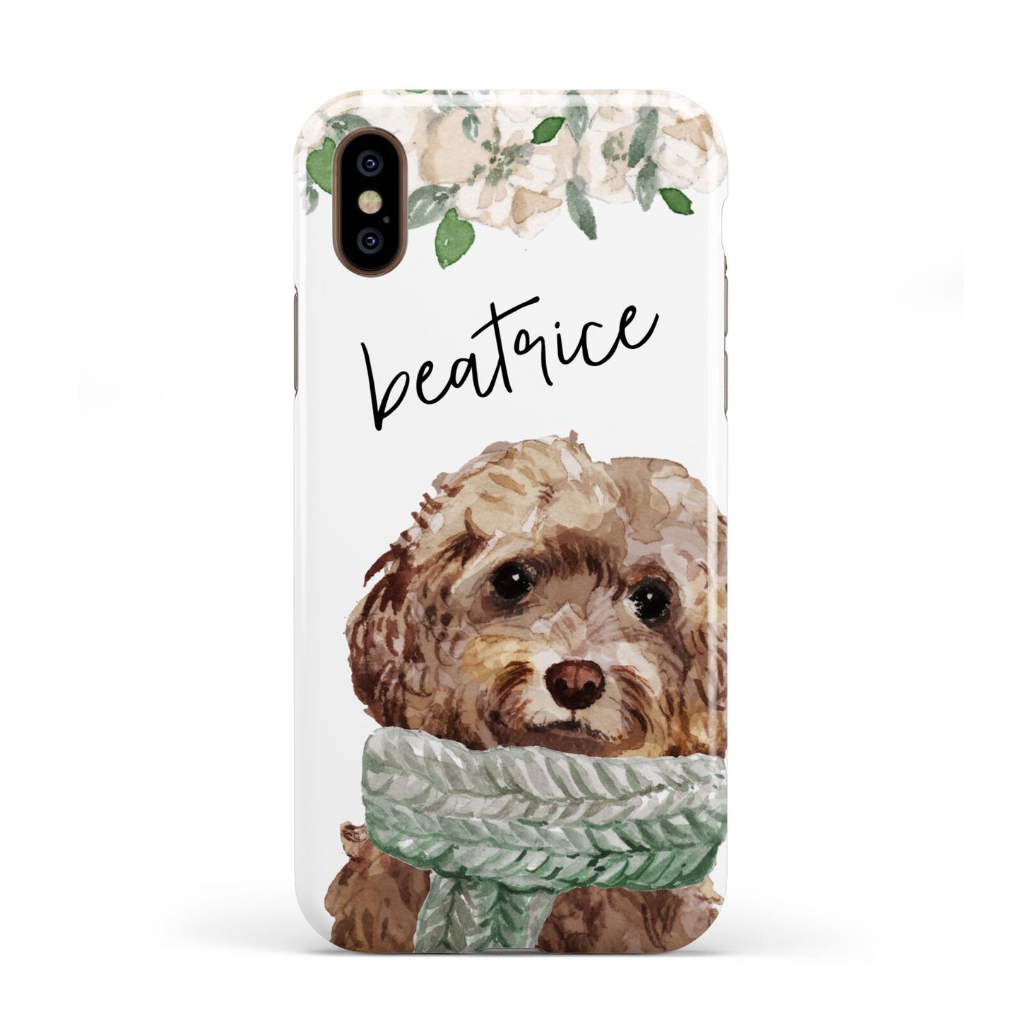 Personalised Cockapoo Dog Apple iPhone XS 3D Tough