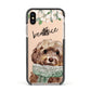 Personalised Cockapoo Dog Apple iPhone Xs Impact Case Black Edge on Gold Phone