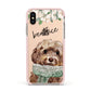 Personalised Cockapoo Dog Apple iPhone Xs Impact Case Pink Edge on Gold Phone