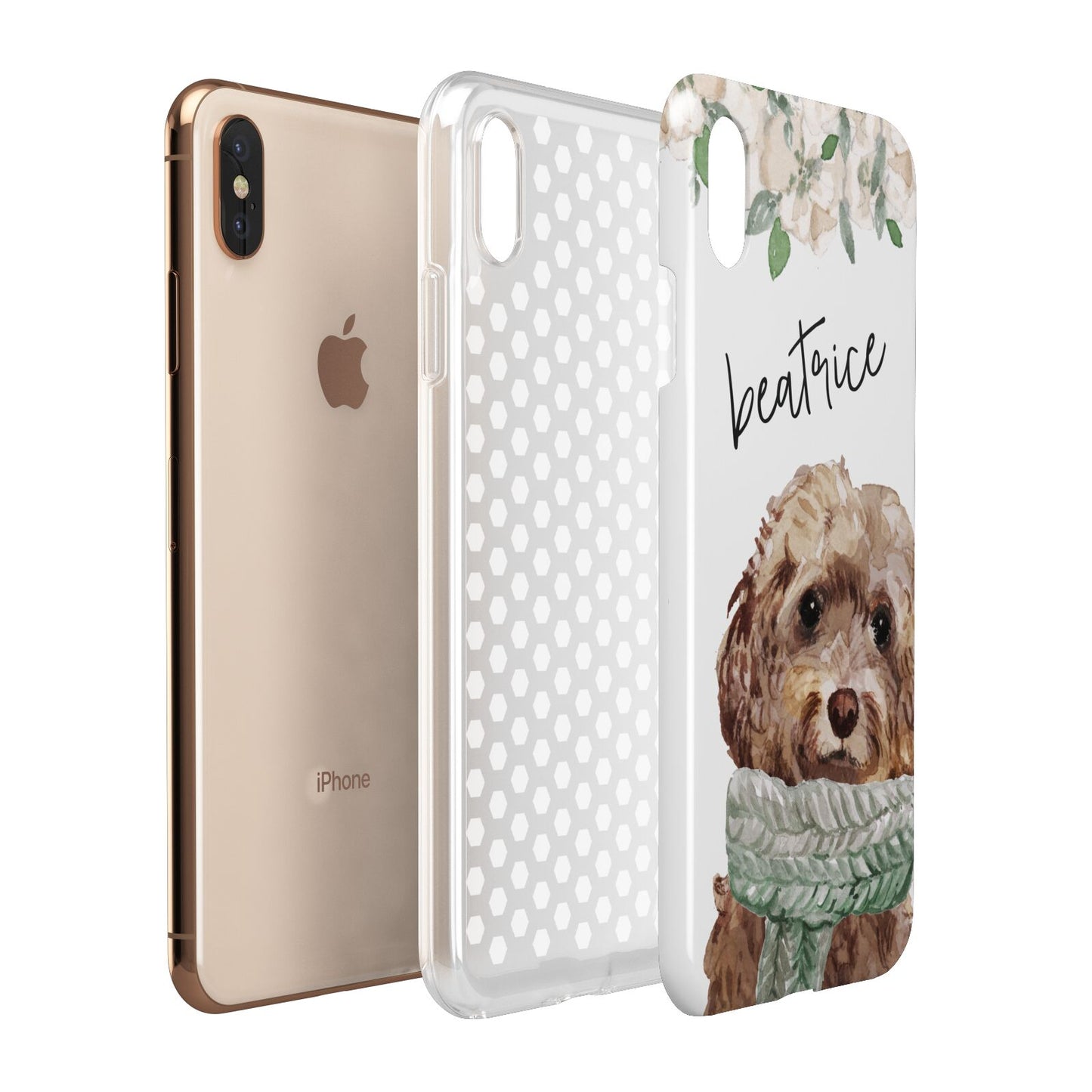 Personalised Cockapoo Dog Apple iPhone Xs Max 3D Tough Case Expanded View