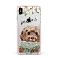 Personalised Cockapoo Dog Apple iPhone Xs Max Impact Case Pink Edge on Silver Phone
