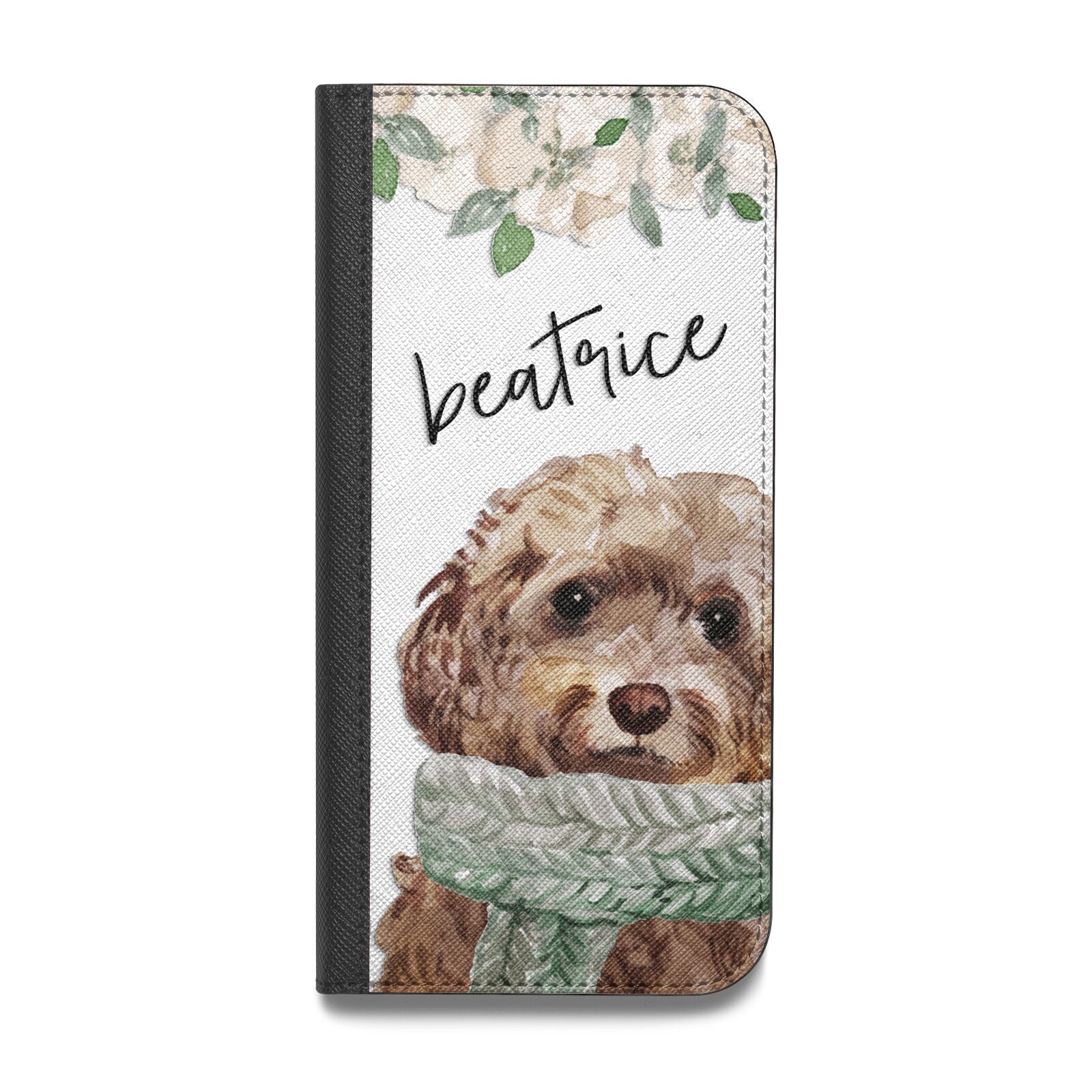 Personalised Cockapoo Dog Vegan Leather Flip Samsung Case