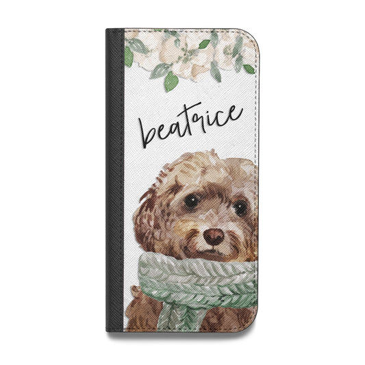 Personalised Cockapoo Dog Vegan Leather Flip iPhone Case