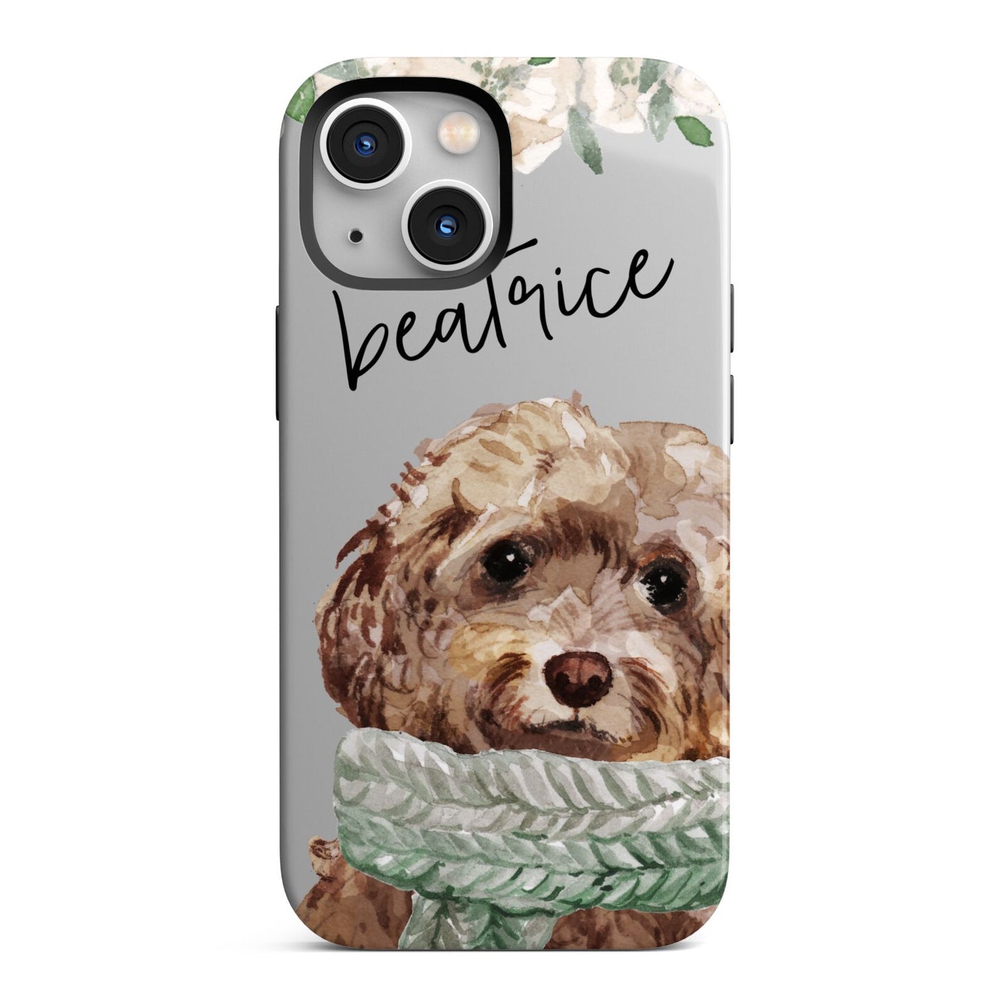 Personalised Cockapoo Dog iPhone 13 Mini Full Wrap 3D Tough Case