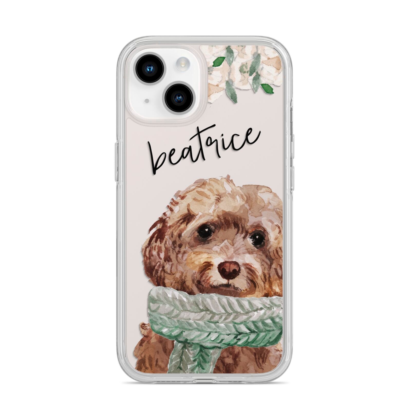 Personalised Cockapoo Dog iPhone 14 Clear Tough Case Starlight