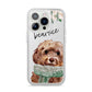 Personalised Cockapoo Dog iPhone 14 Pro Clear Tough Case Silver