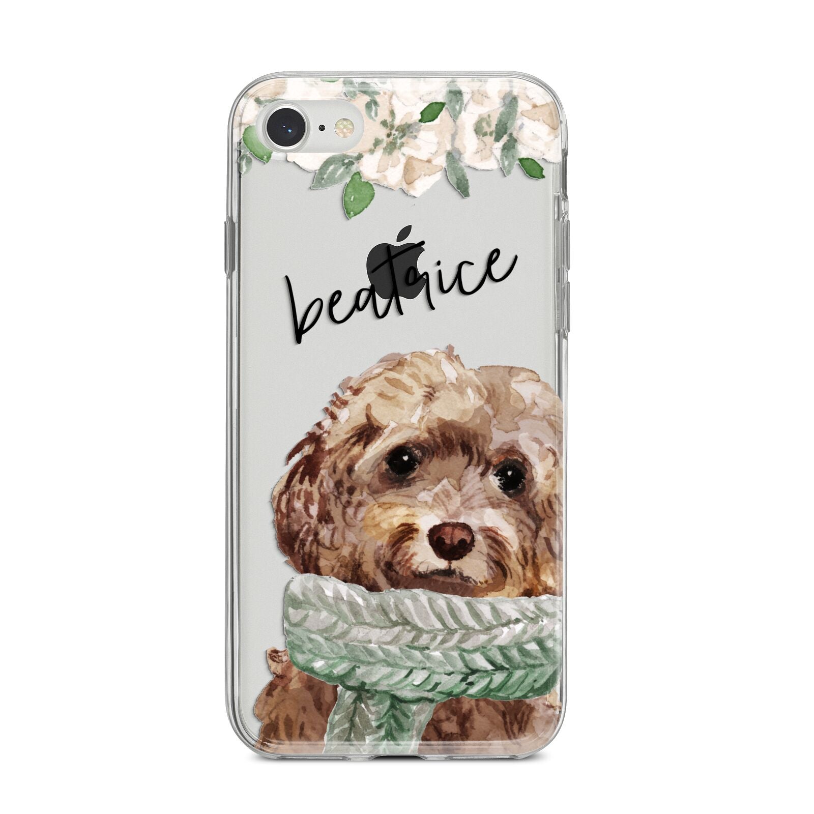 Personalised Cockapoo Dog iPhone 8 Bumper Case on Silver iPhone
