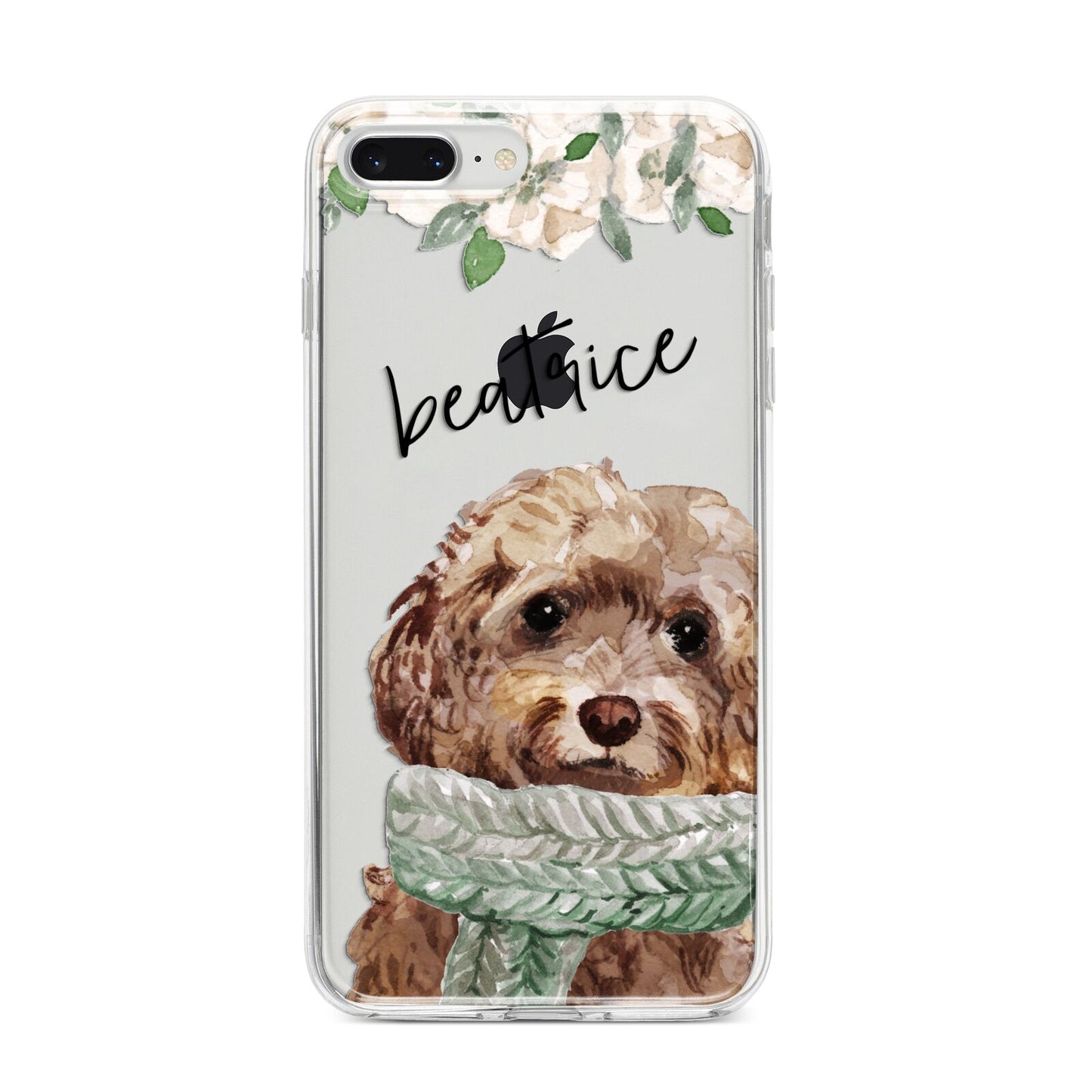 Personalised Cockapoo Dog iPhone 8 Plus Bumper Case on Silver iPhone