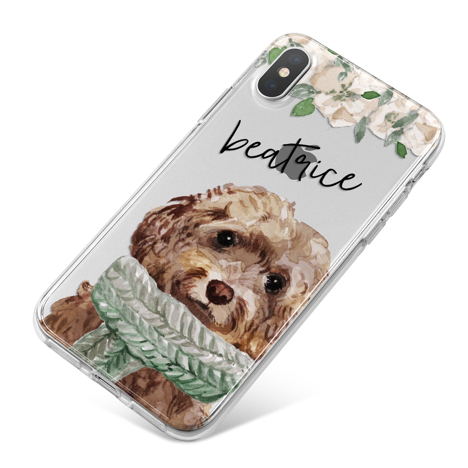 Personalised Cockapoo Dog iPhone X Bumper Case on Silver iPhone