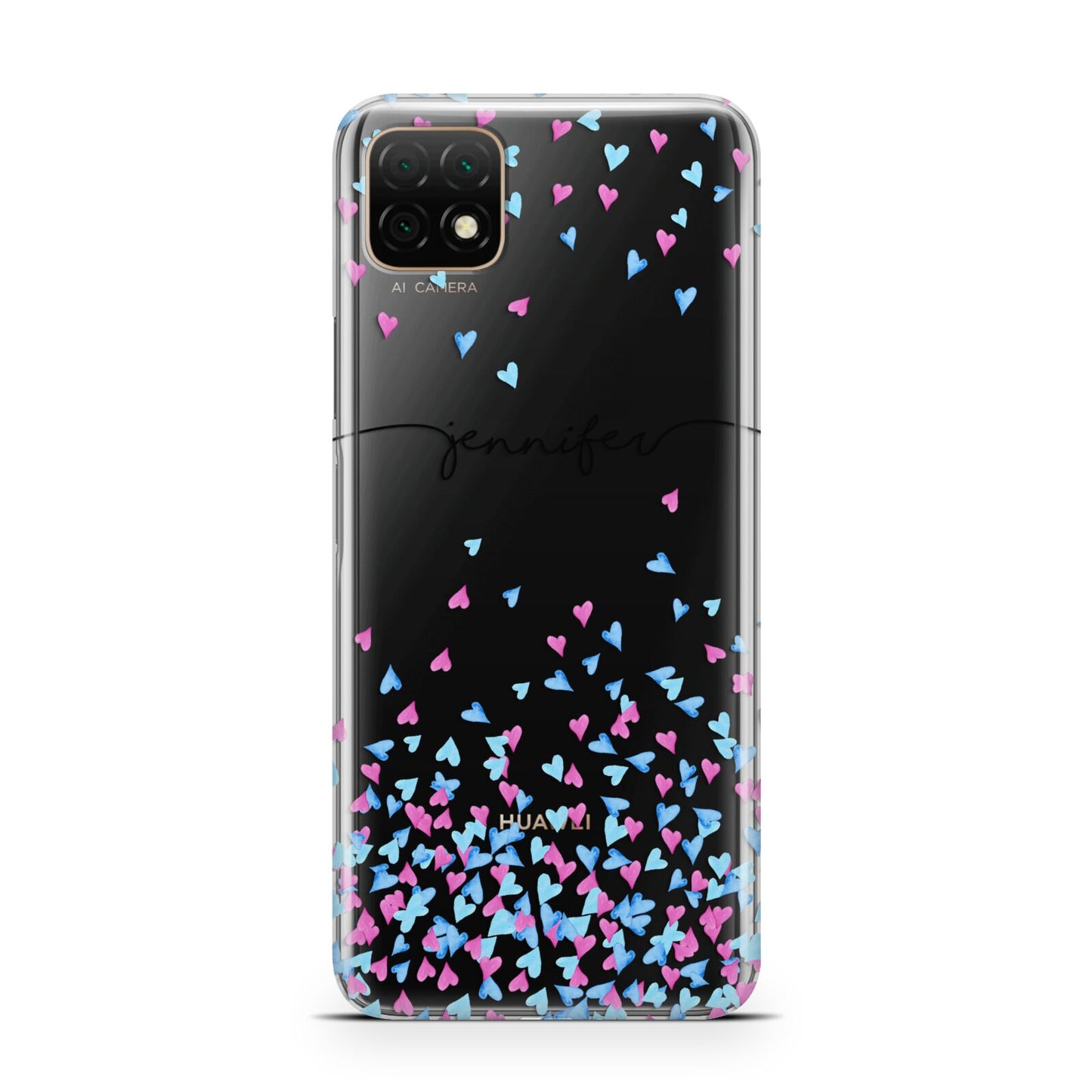 Personalised Confetti Hearts Huawei Enjoy 20 Phone Case