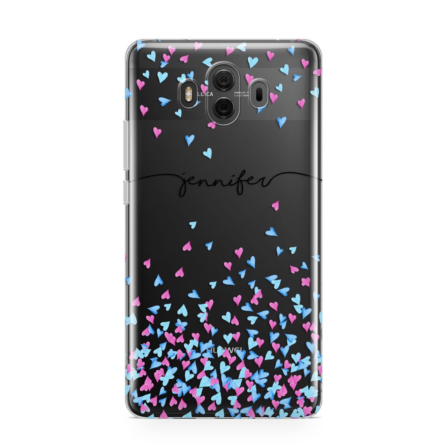 Personalised Confetti Hearts Huawei Mate 10 Protective Phone Case