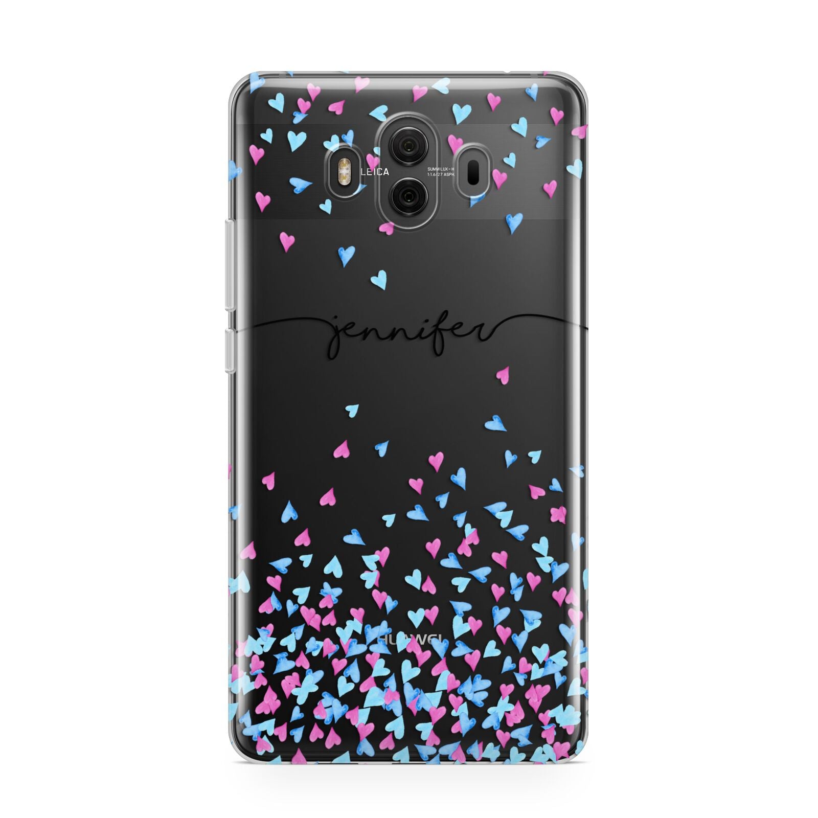 Personalised Confetti Hearts Huawei Mate 10 Protective Phone Case