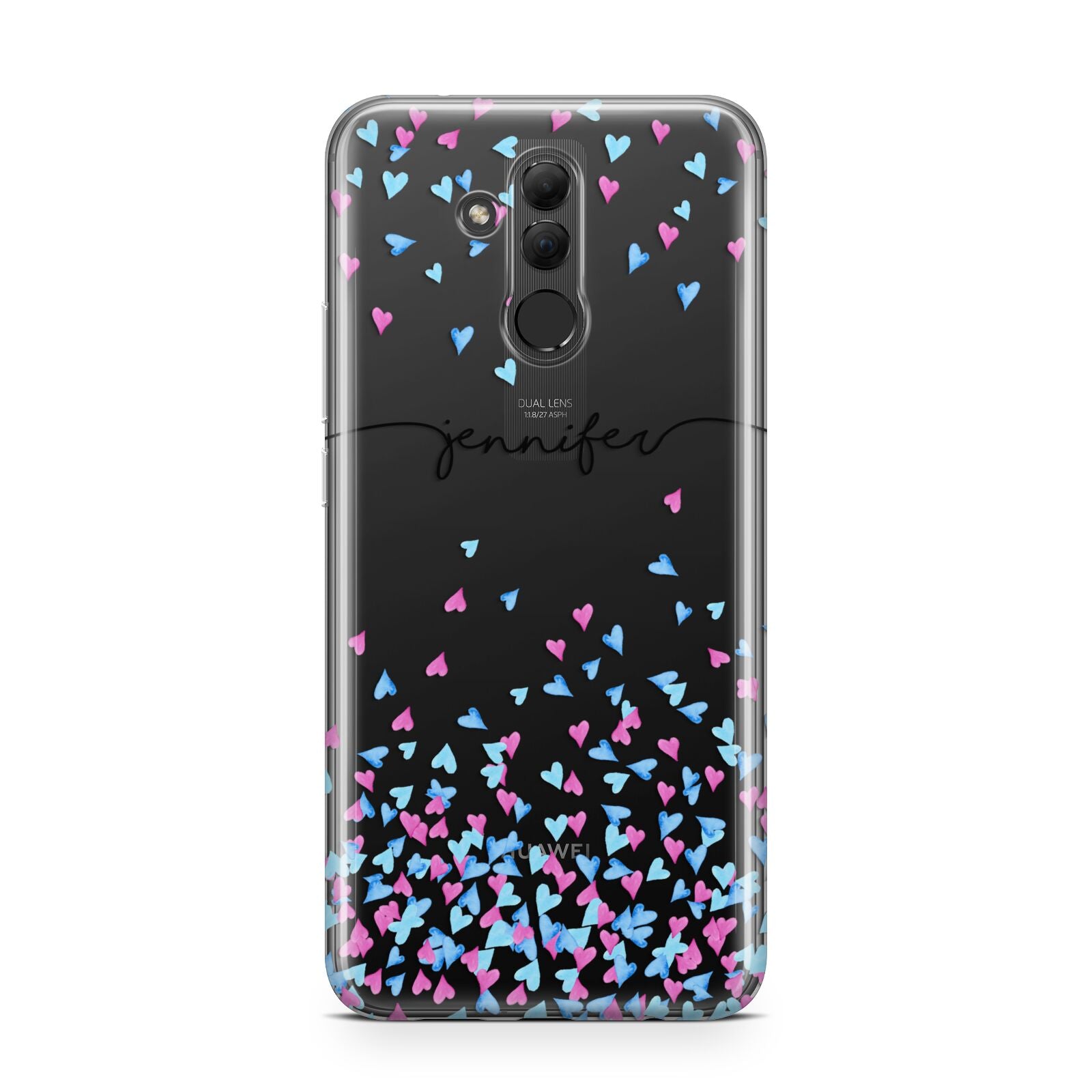 Personalised Confetti Hearts Huawei Mate 20 Lite