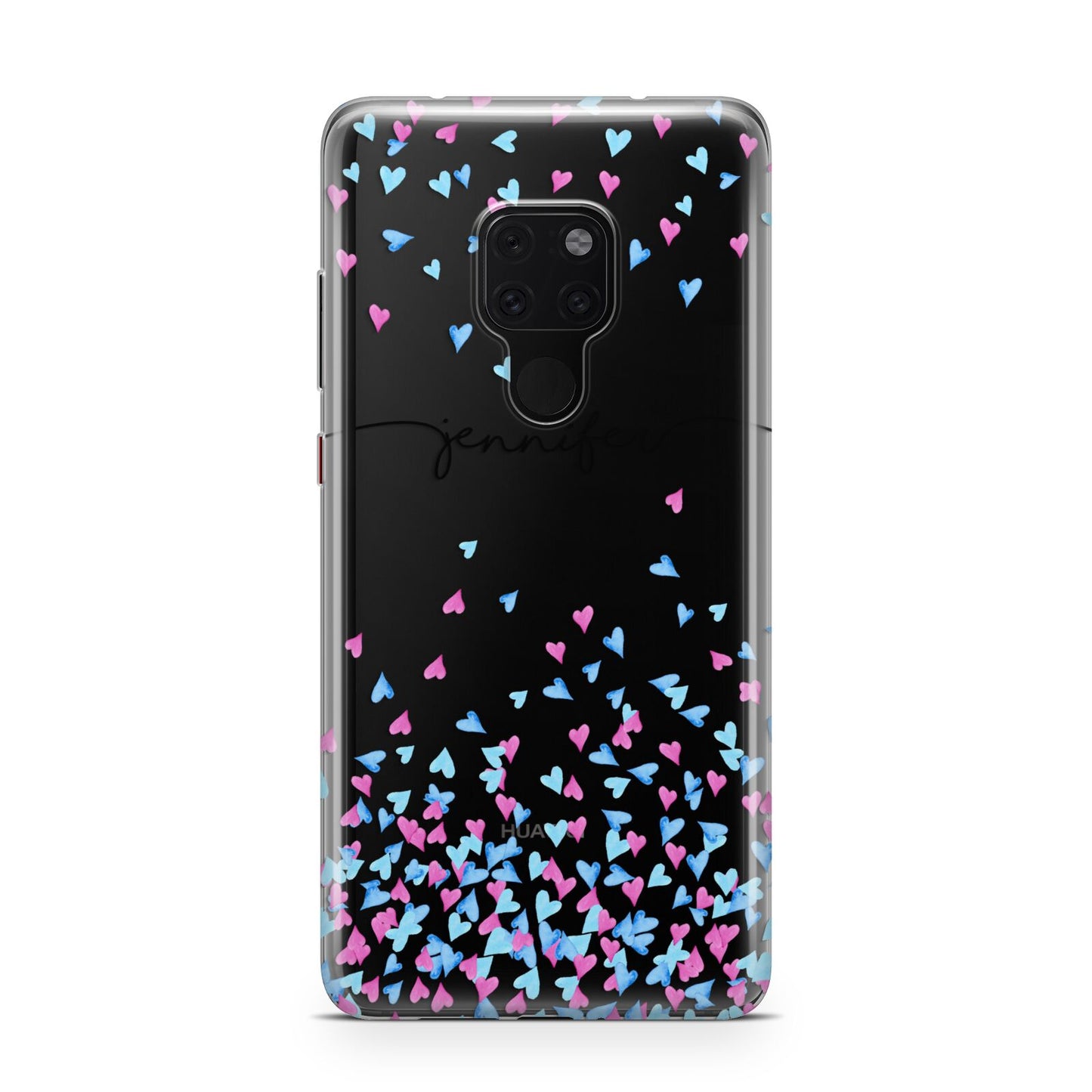 Personalised Confetti Hearts Huawei Mate 20 Phone Case