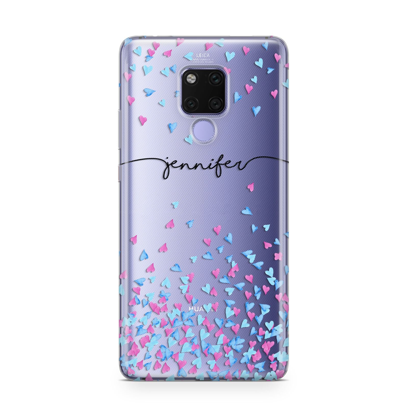 Personalised Confetti Hearts Huawei Mate 20X Phone Case