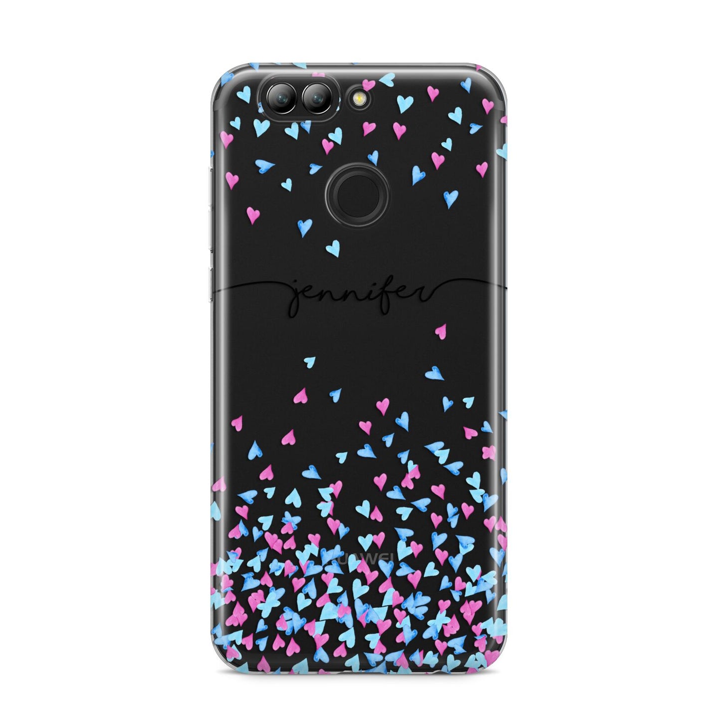 Personalised Confetti Hearts Huawei Nova 2s Phone Case