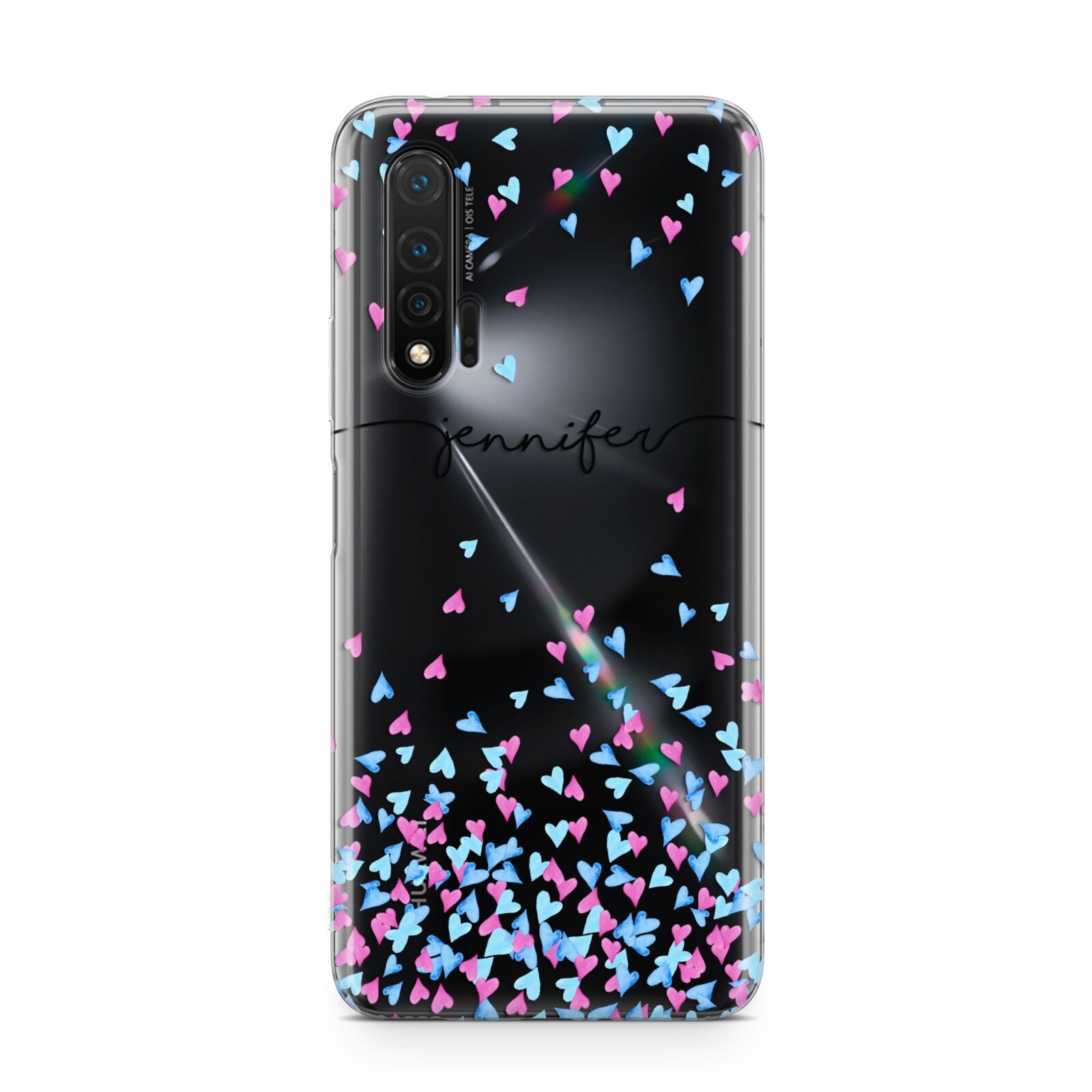 Personalised Confetti Hearts Huawei Nova 6 Phone Case