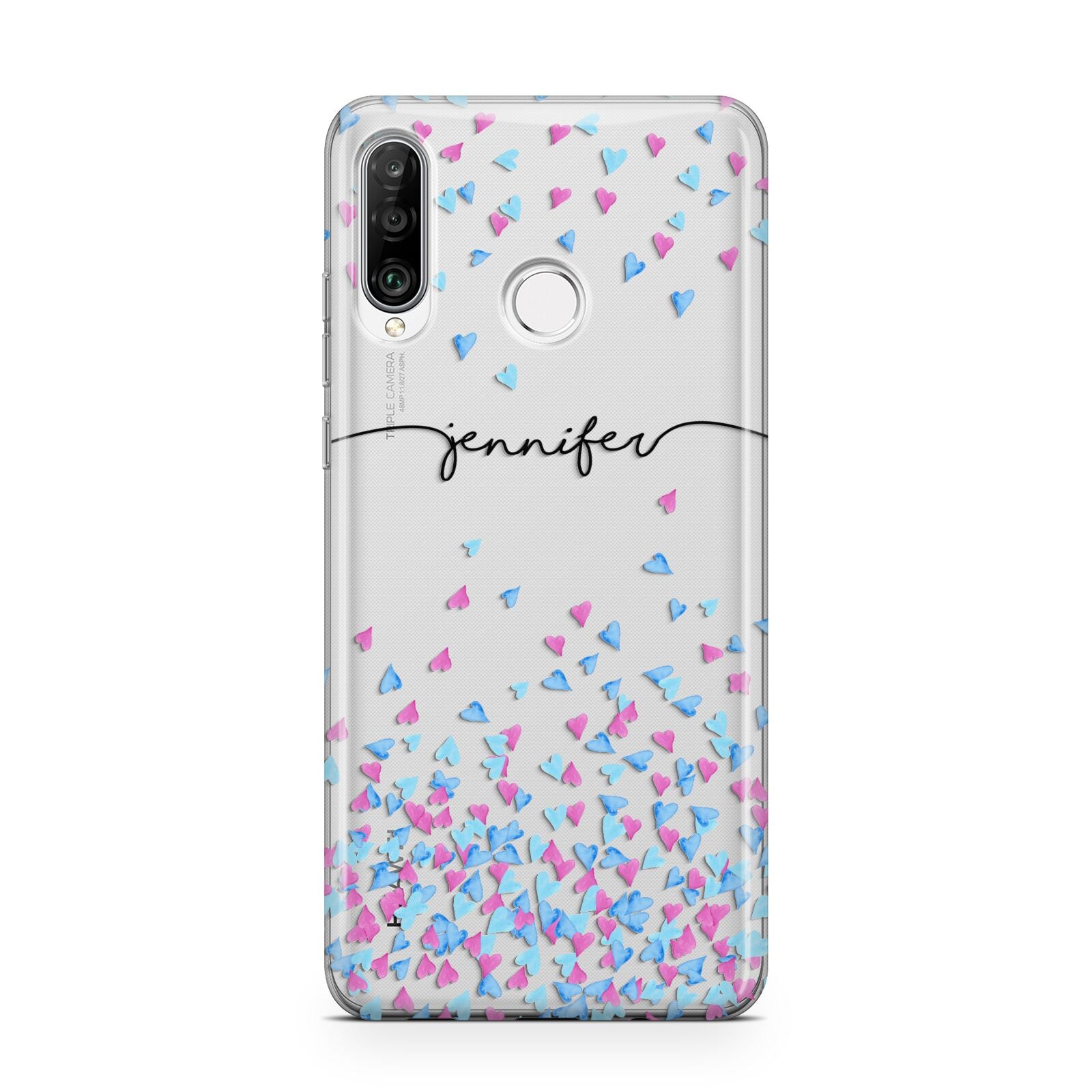 Personalised Confetti Hearts Huawei P30 Lite Phone Case