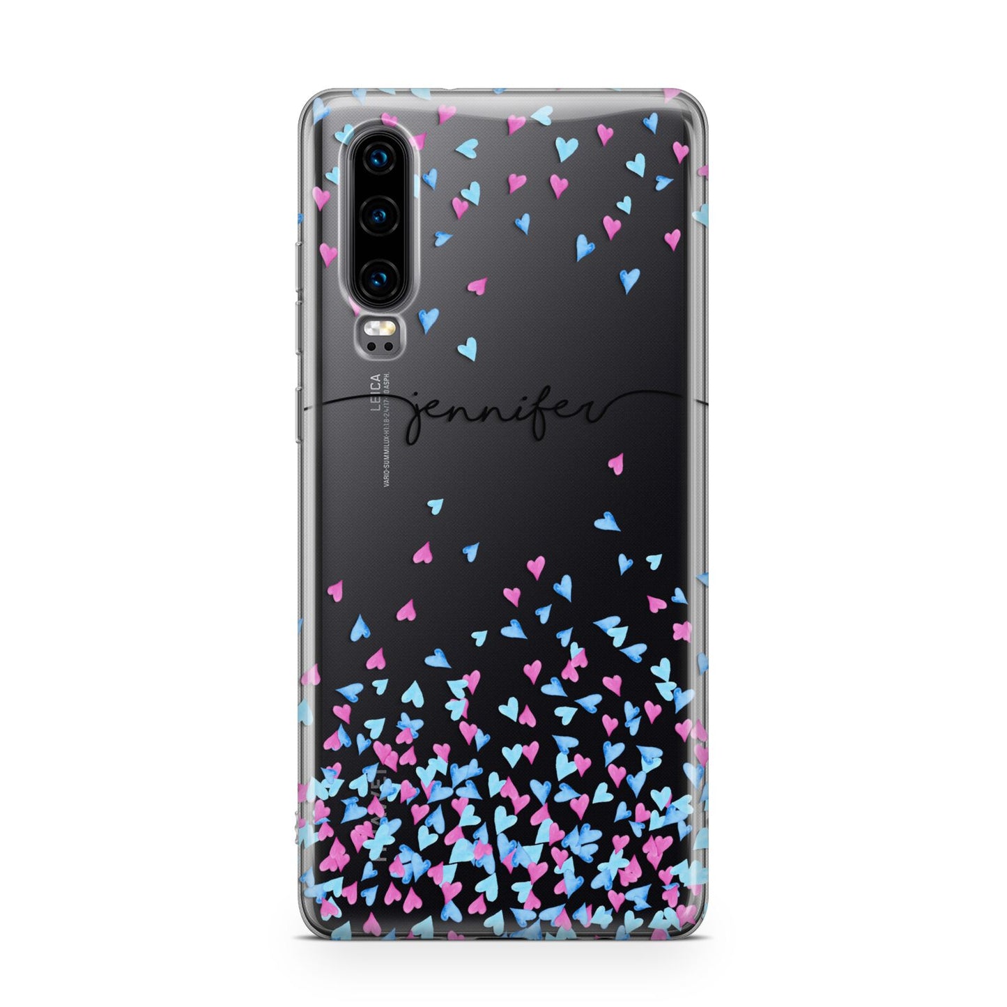 Personalised Confetti Hearts Huawei P30 Phone Case