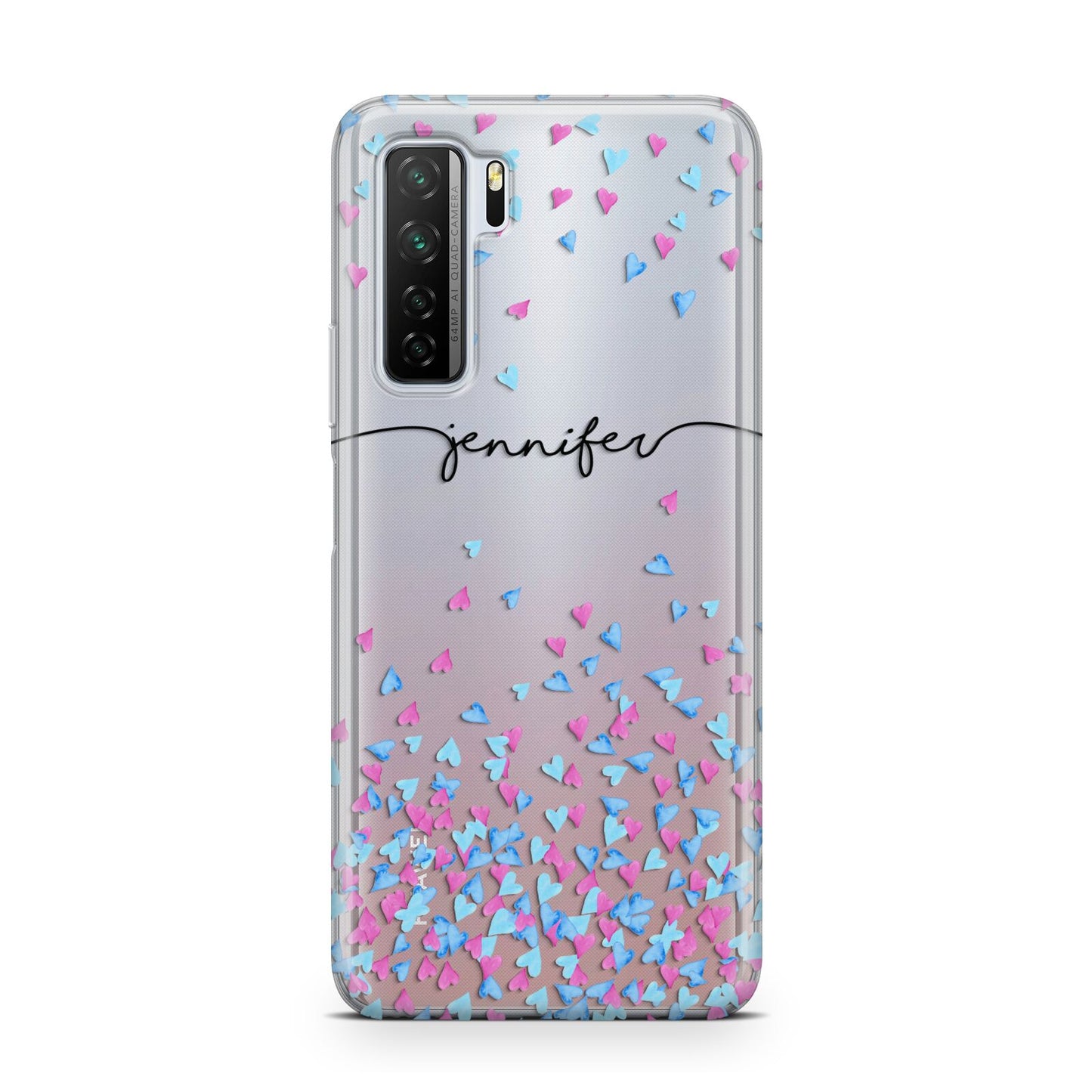 Personalised Confetti Hearts Huawei P40 Lite 5G Phone Case