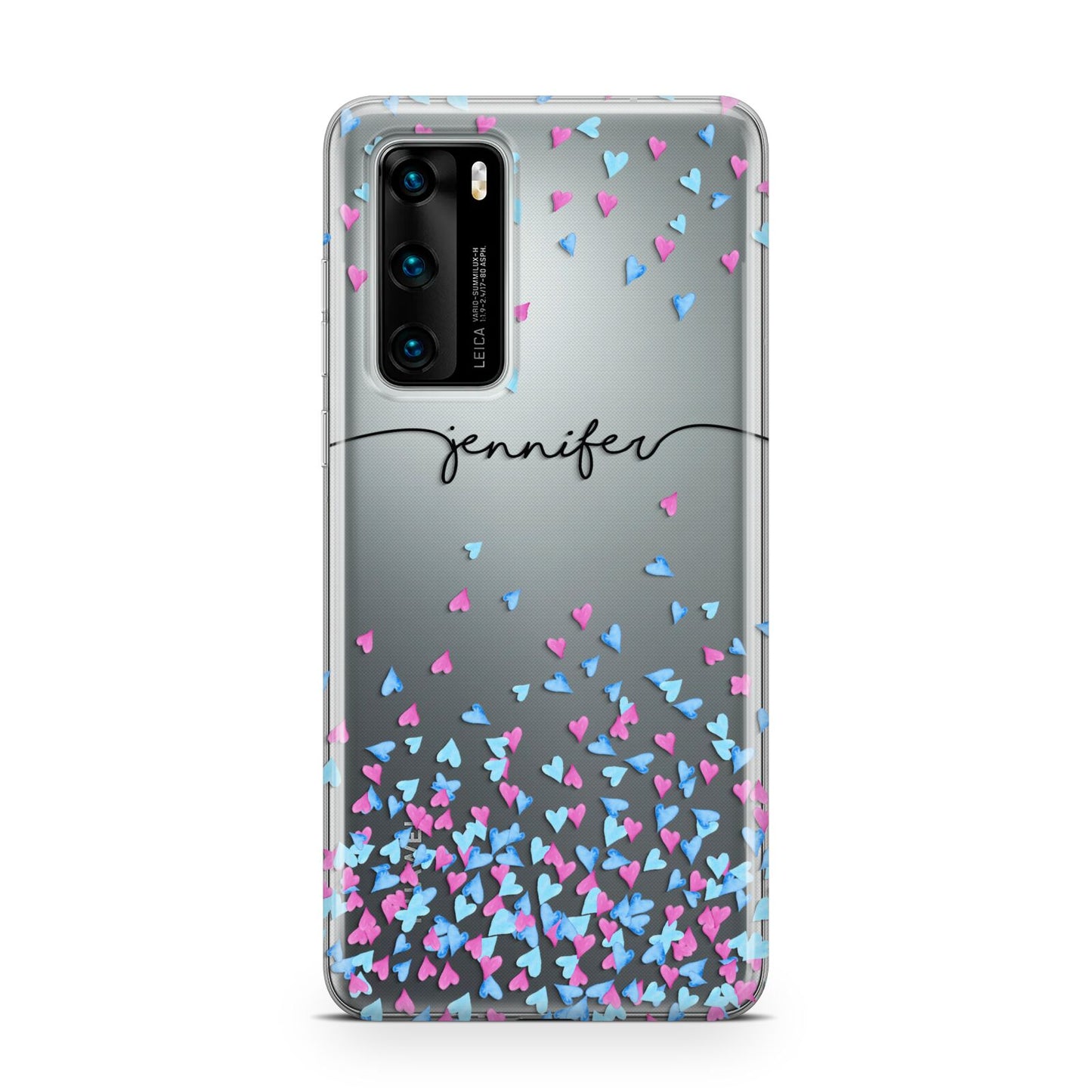 Personalised Confetti Hearts Huawei P40 Phone Case