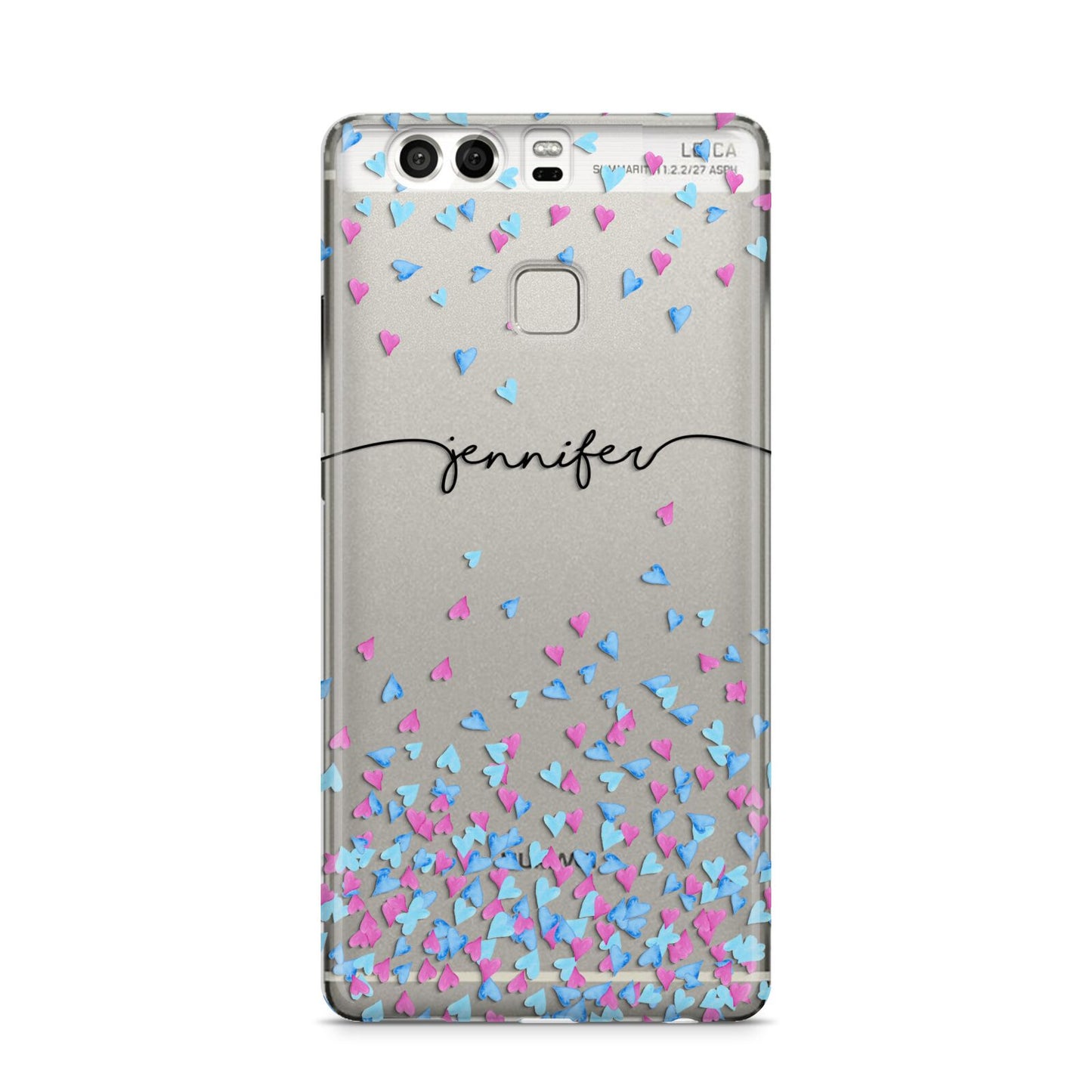 Personalised Confetti Hearts Huawei P9 Case