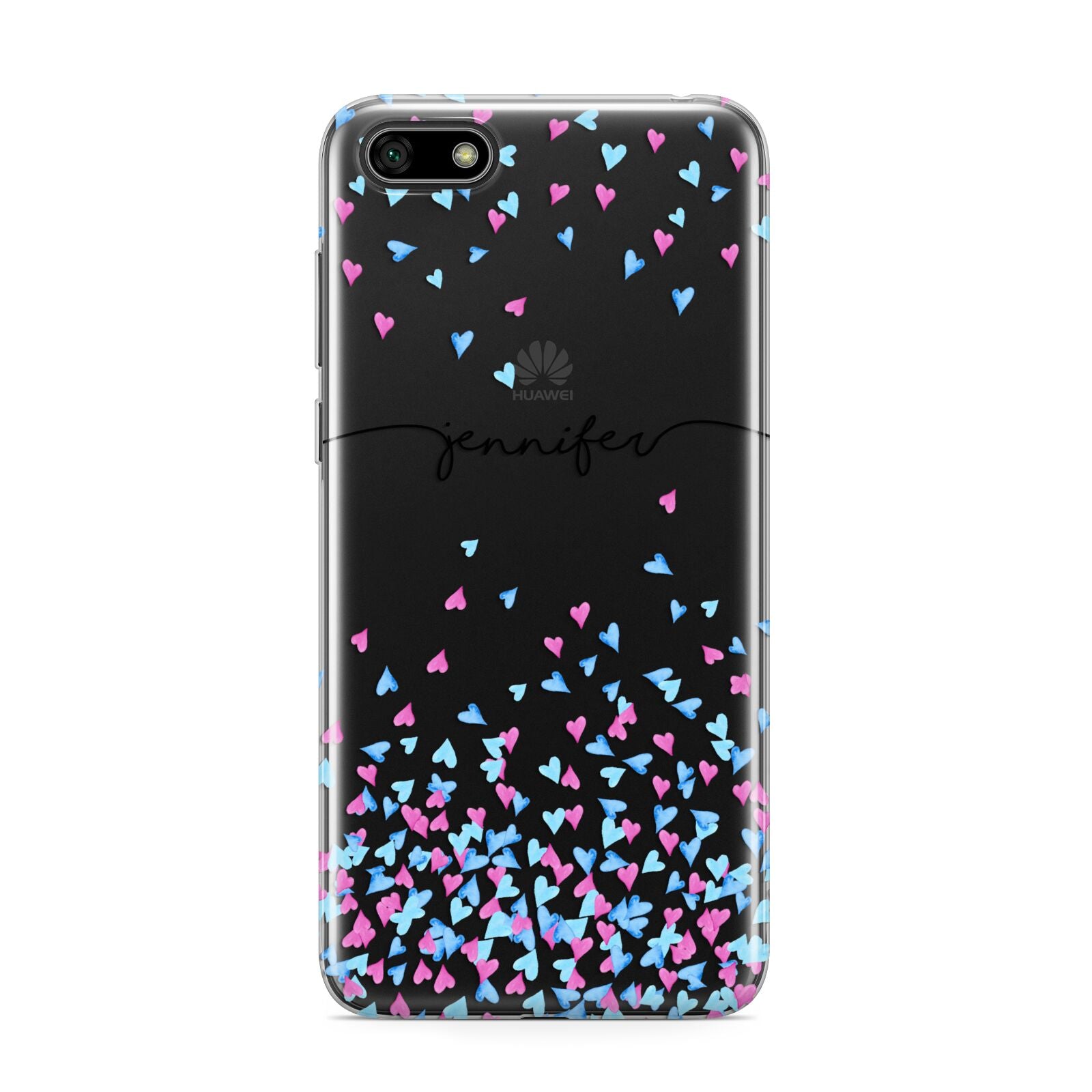 Personalised Confetti Hearts Huawei Y5 Prime 2018 Phone Case