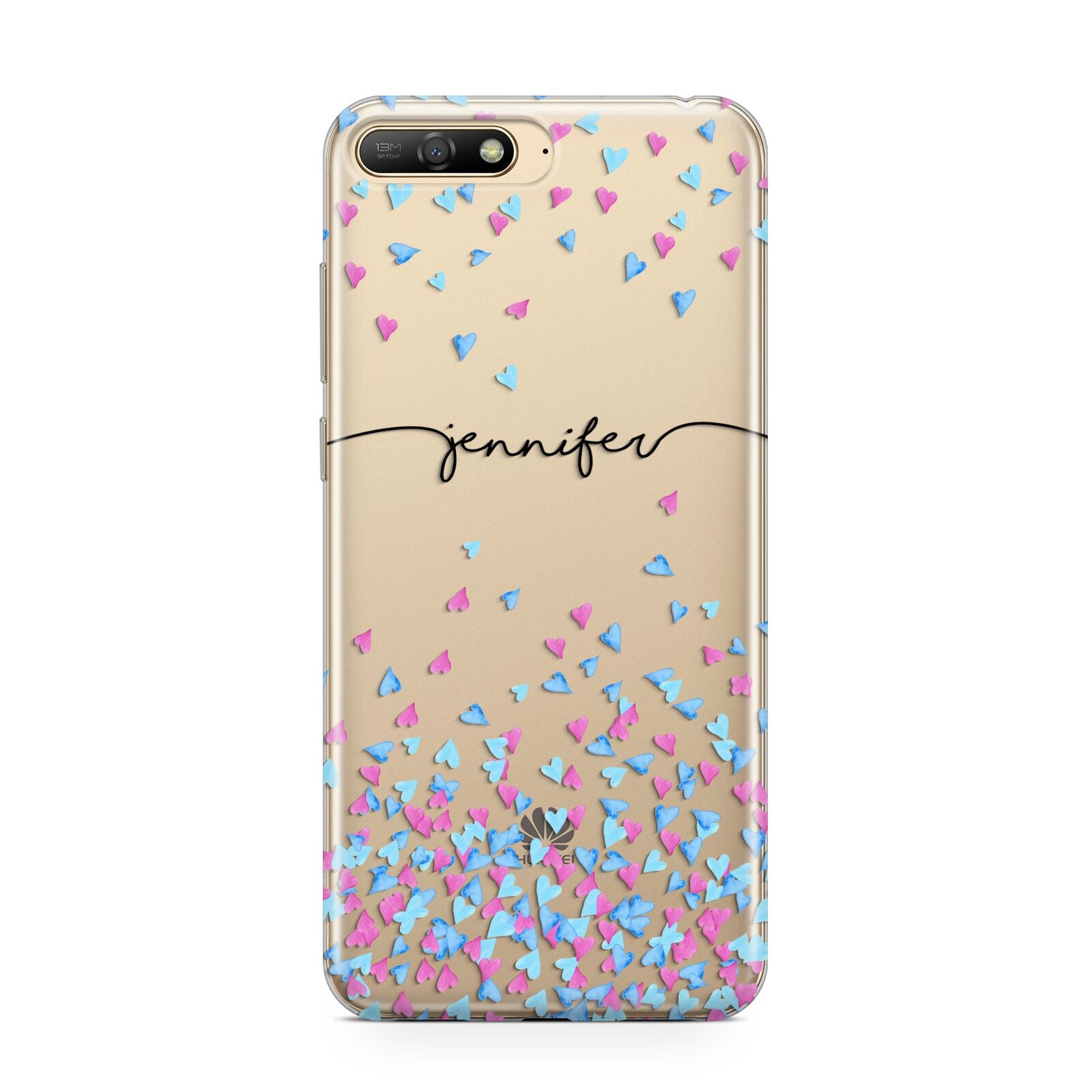 Personalised Confetti Hearts Huawei Y6 2018