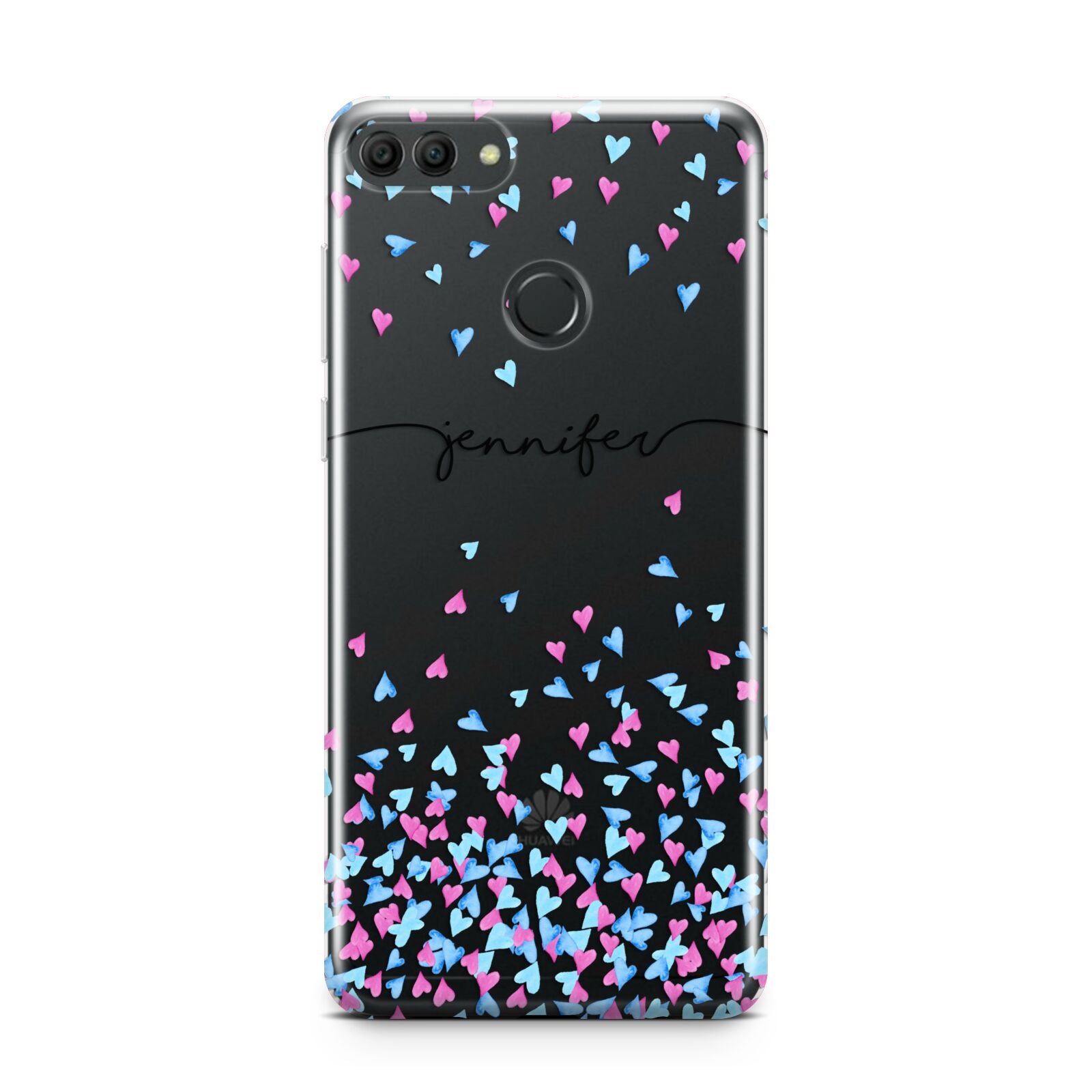 Personalised Confetti Hearts Huawei Y9 2018