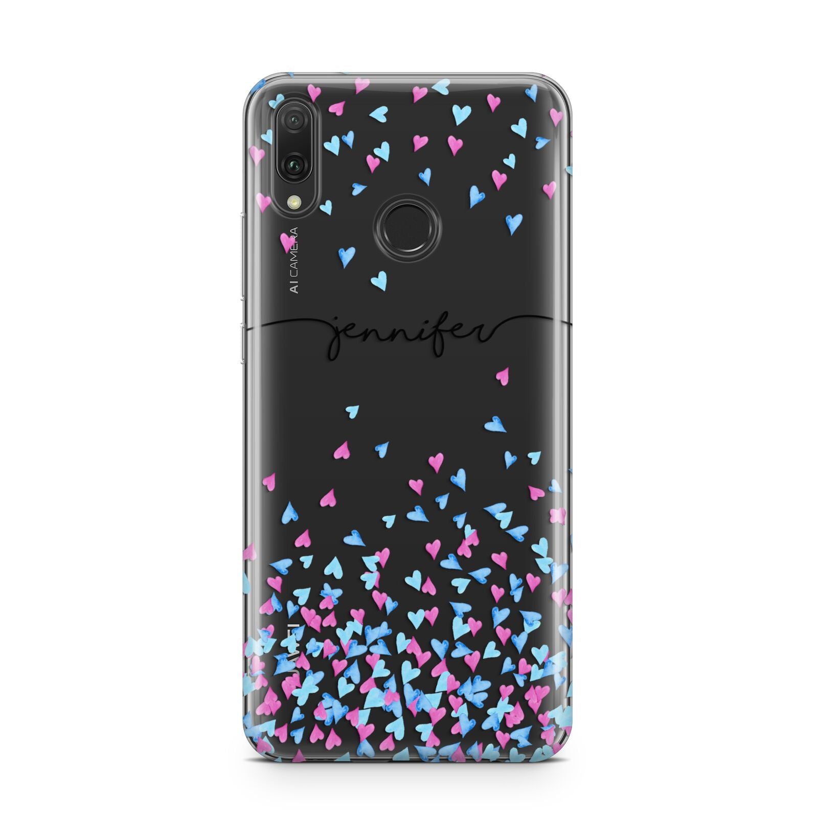 Personalised Confetti Hearts Huawei Y9 2019