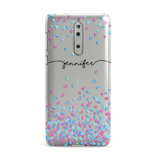 Personalised Confetti Hearts Nokia Case