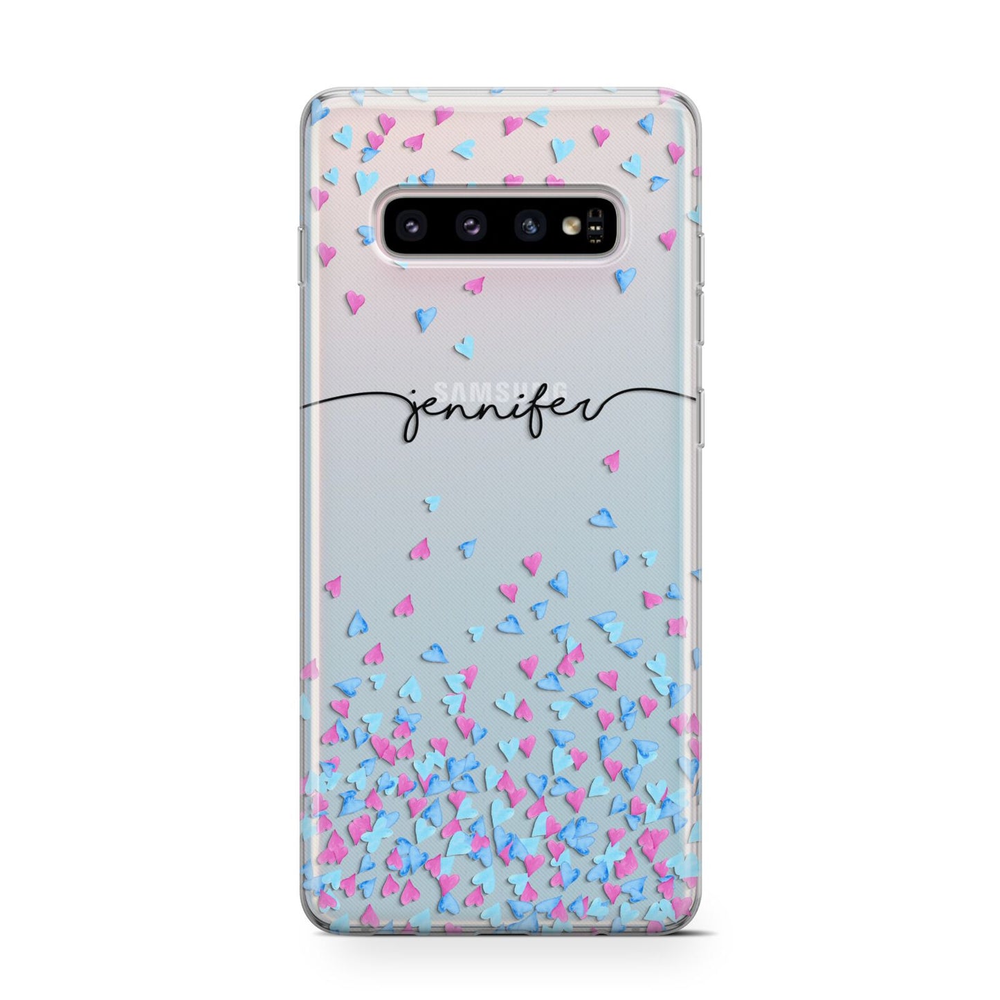 Personalised Confetti Hearts Protective Samsung Galaxy Case