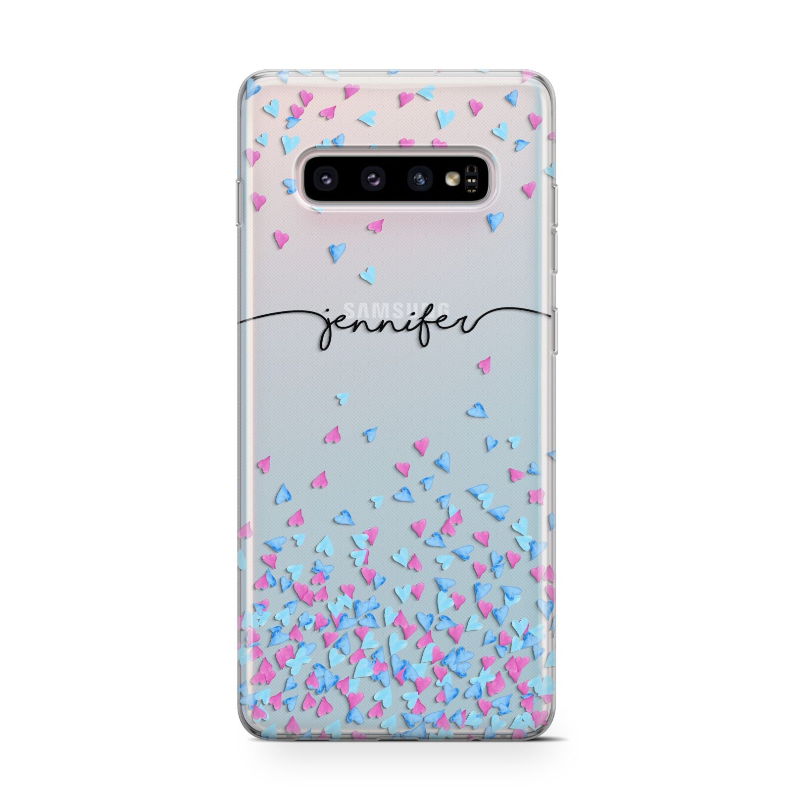 Personalised Confetti Hearts Protective Samsung Galaxy Case