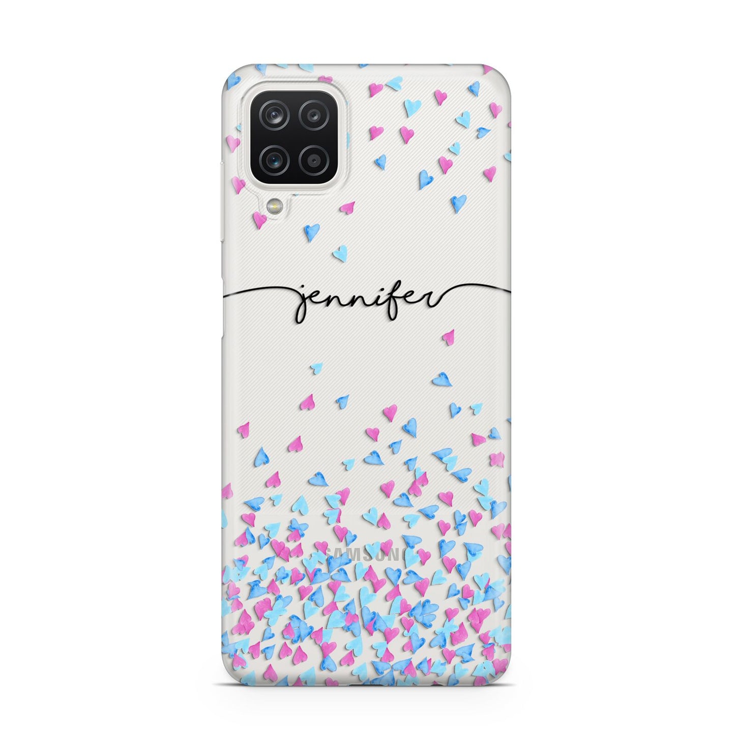 Personalised Confetti Hearts Samsung A12 Case