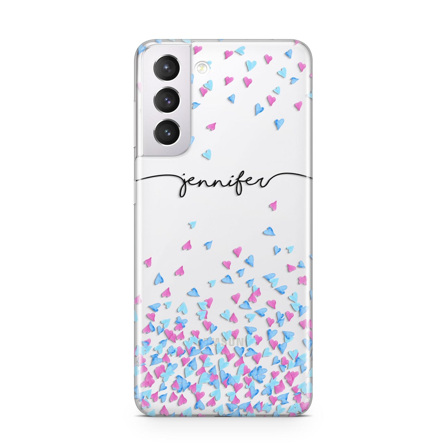 Personalised Confetti Hearts Samsung S21 Case