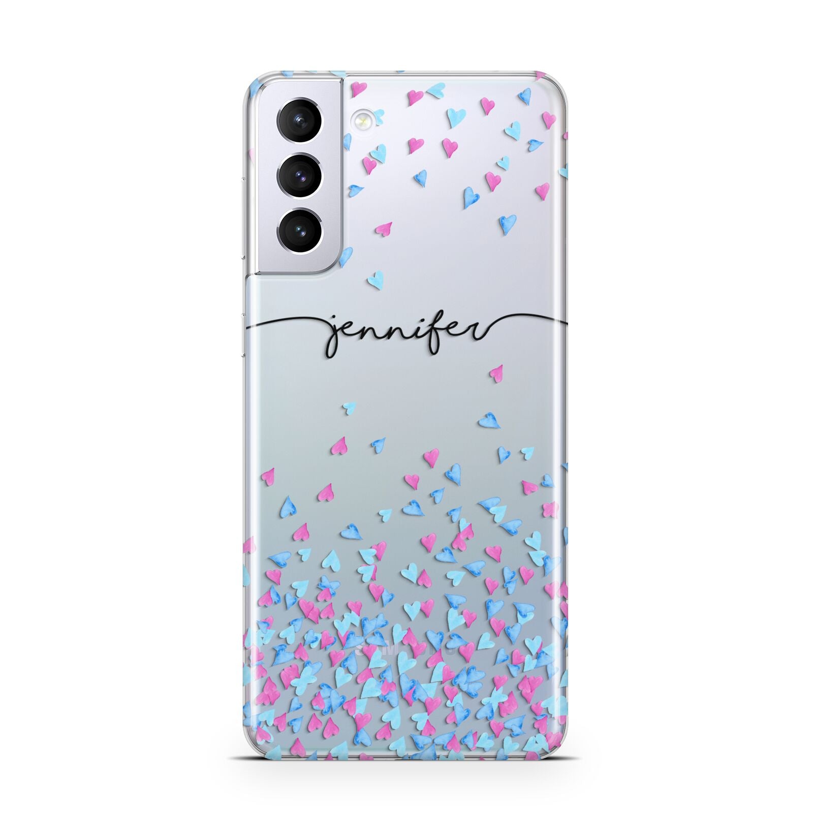 Personalised Confetti Hearts Samsung S21 Plus Case