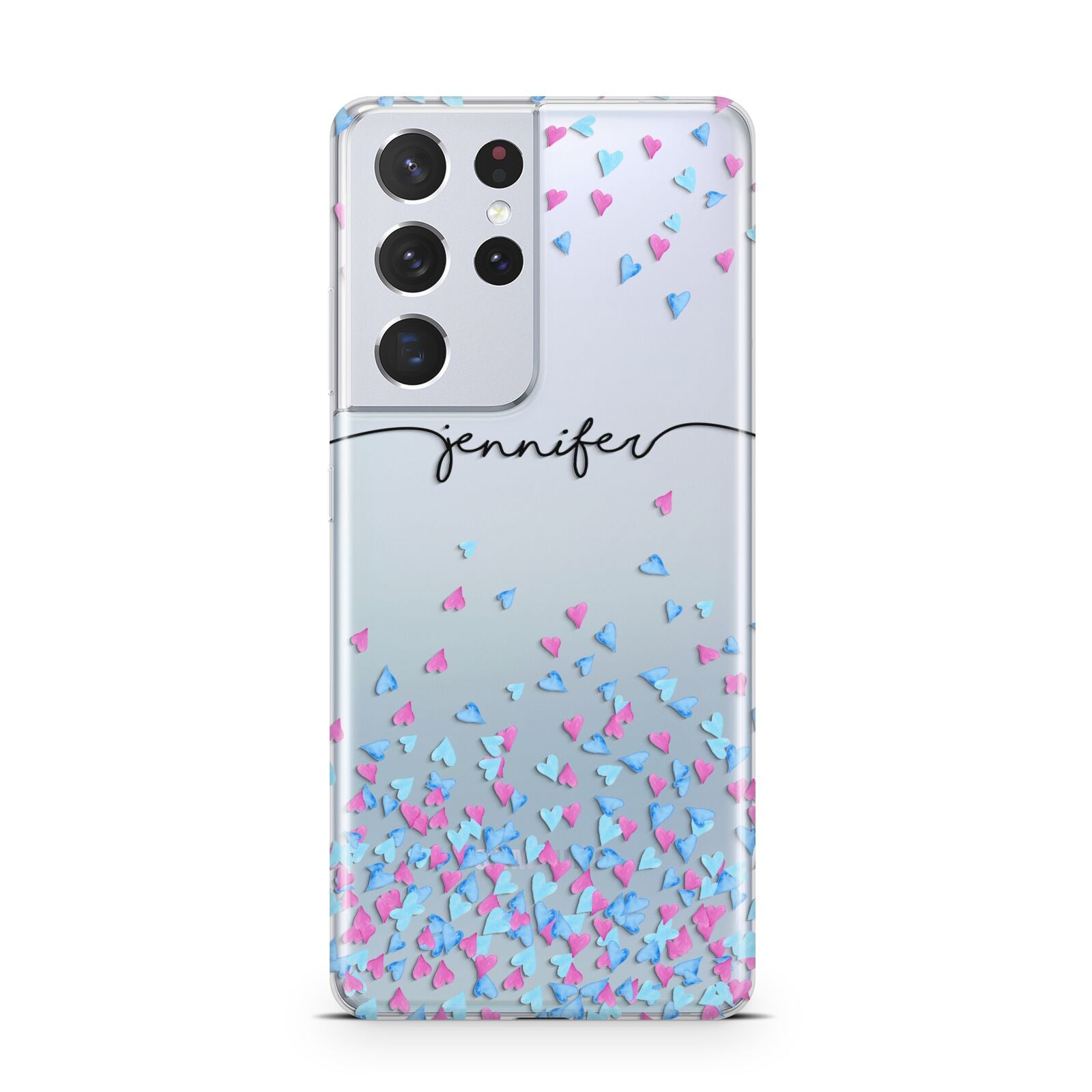 Personalised Confetti Hearts Samsung S21 Ultra Case