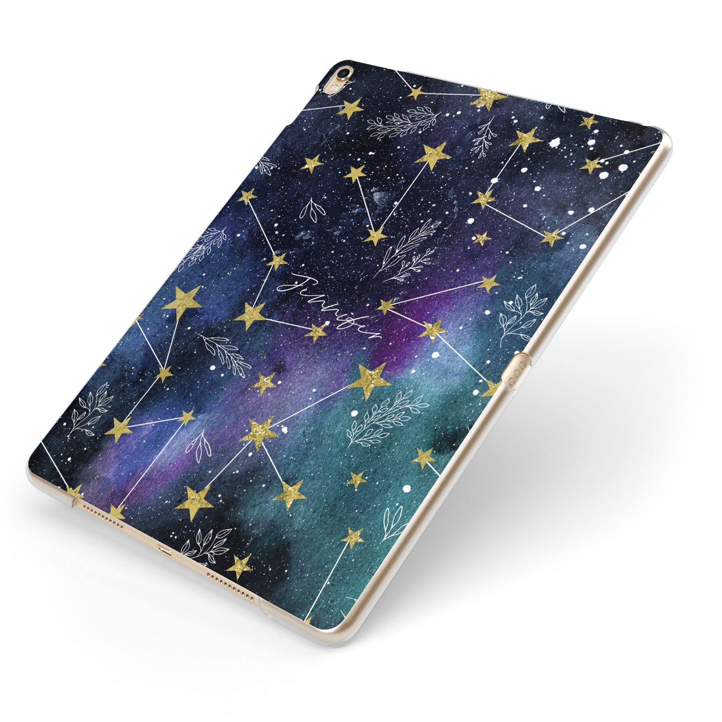 Personalised Constellation Apple iPad Case on Gold iPad Side View